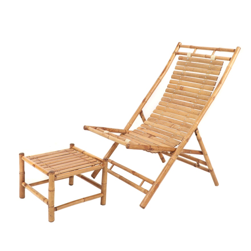 Bamboo Chair and Ottoman