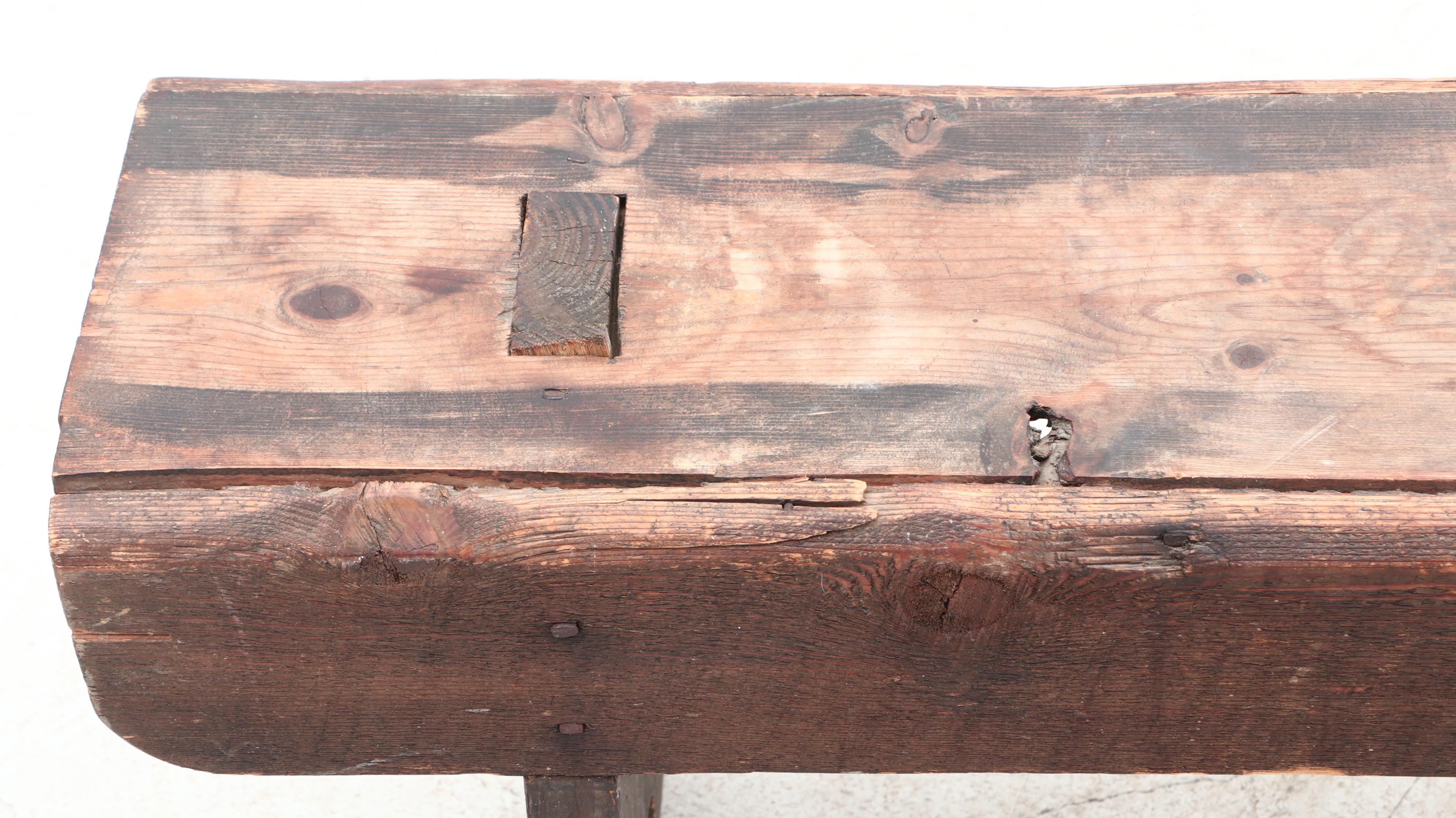 Primitive Handmade Bench Early American