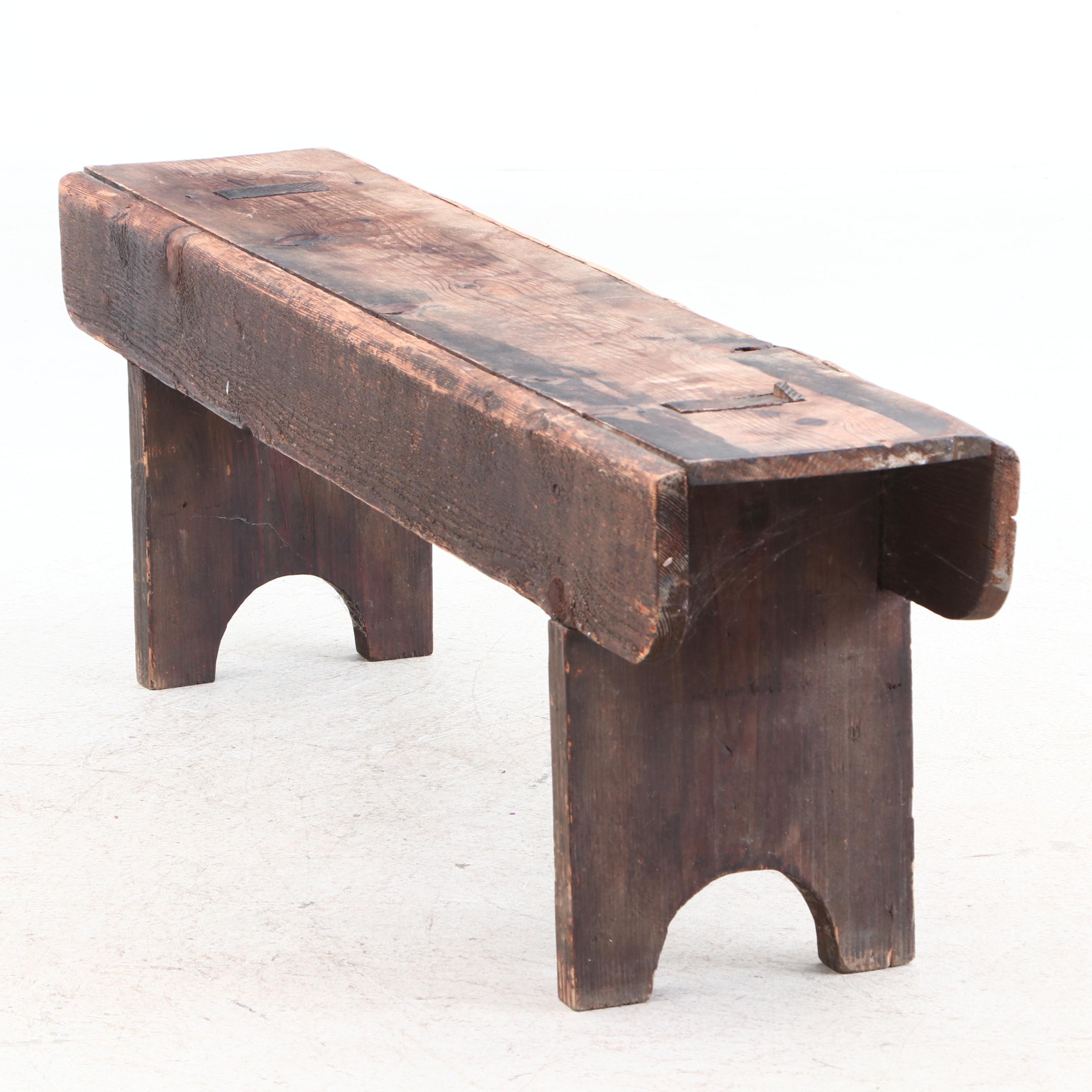 Primitive Handmade Bench Early American