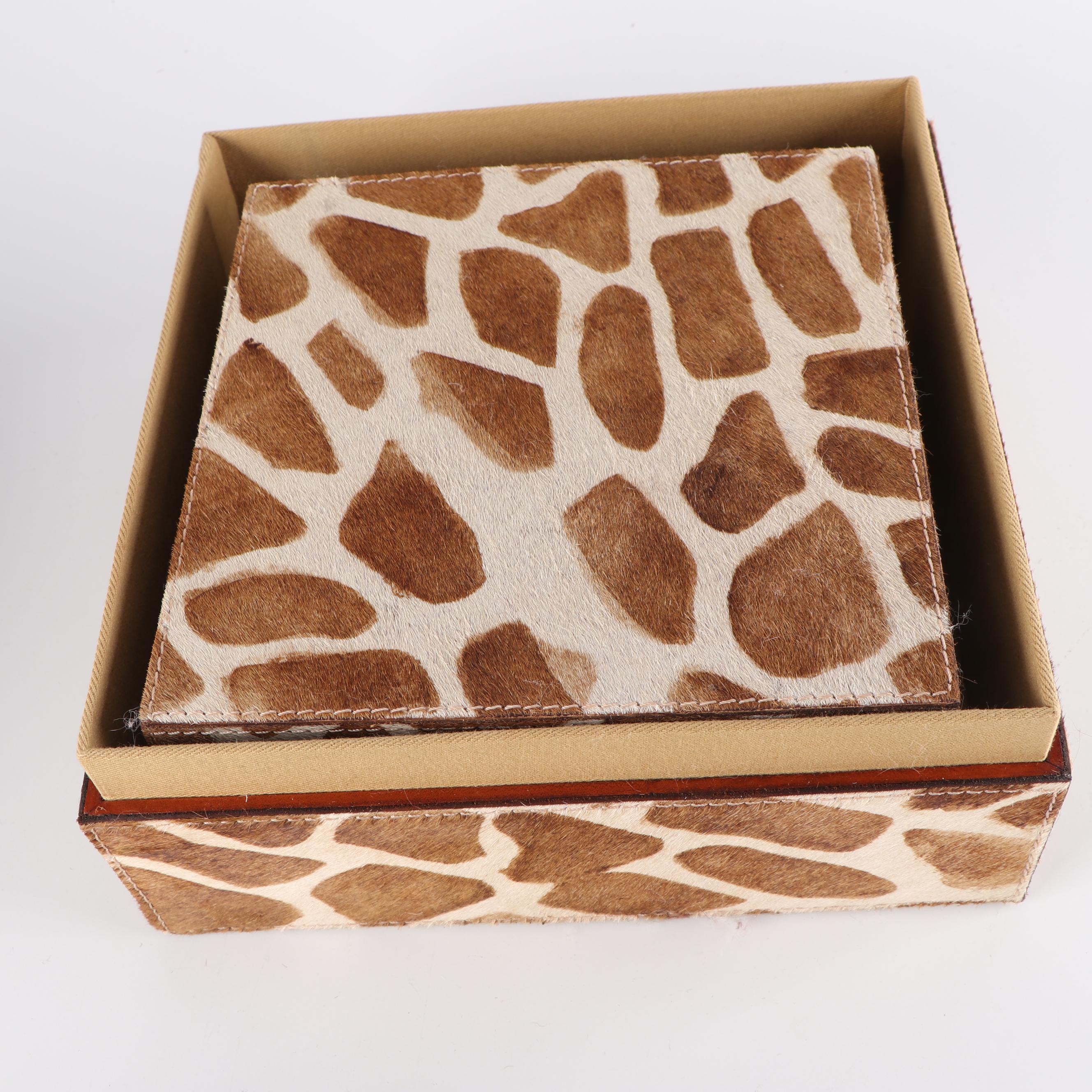 Nested Hide Boxes with Stenciled Giraffe Hide Pattern