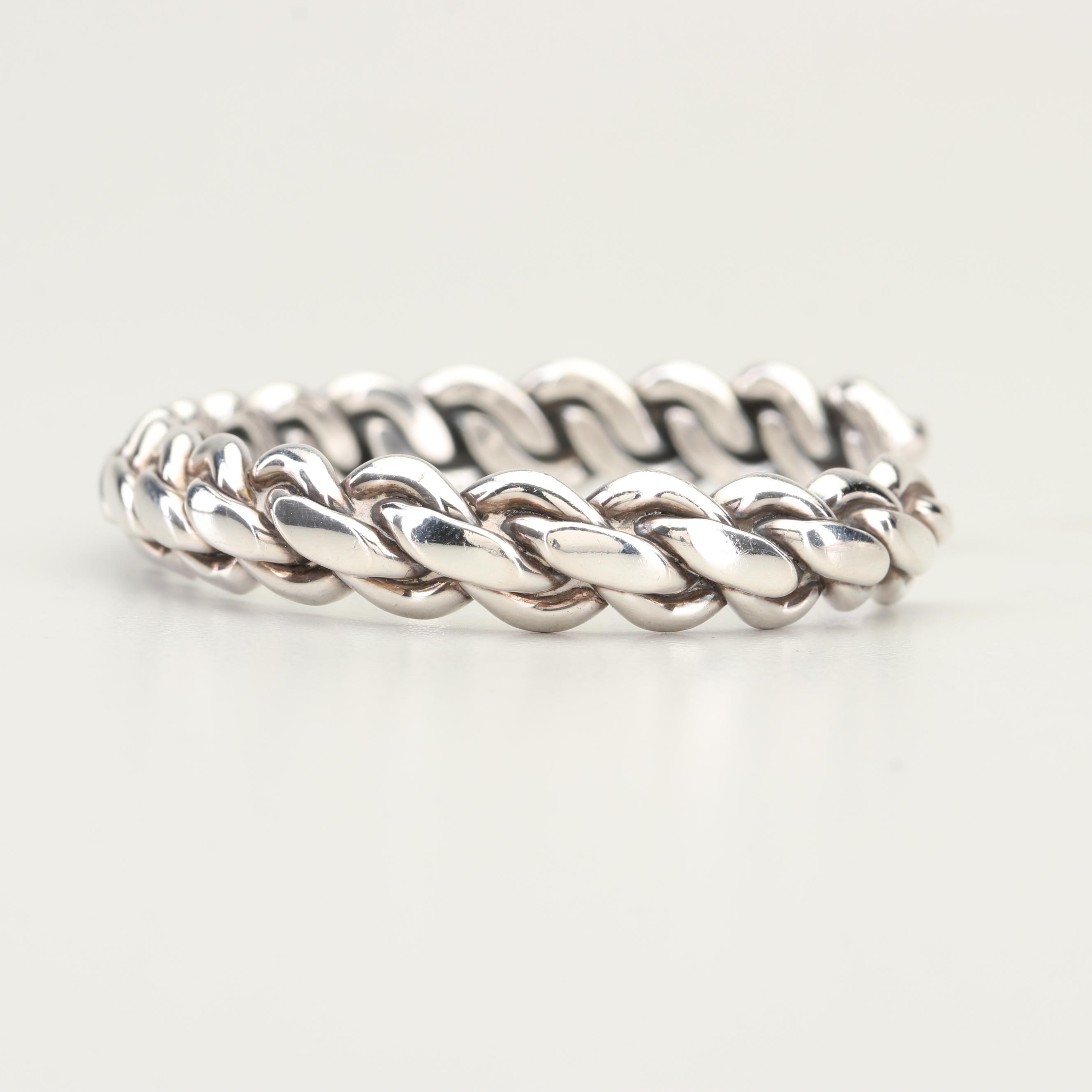 HRM Sterling Silver Braided Cuff Bracelet