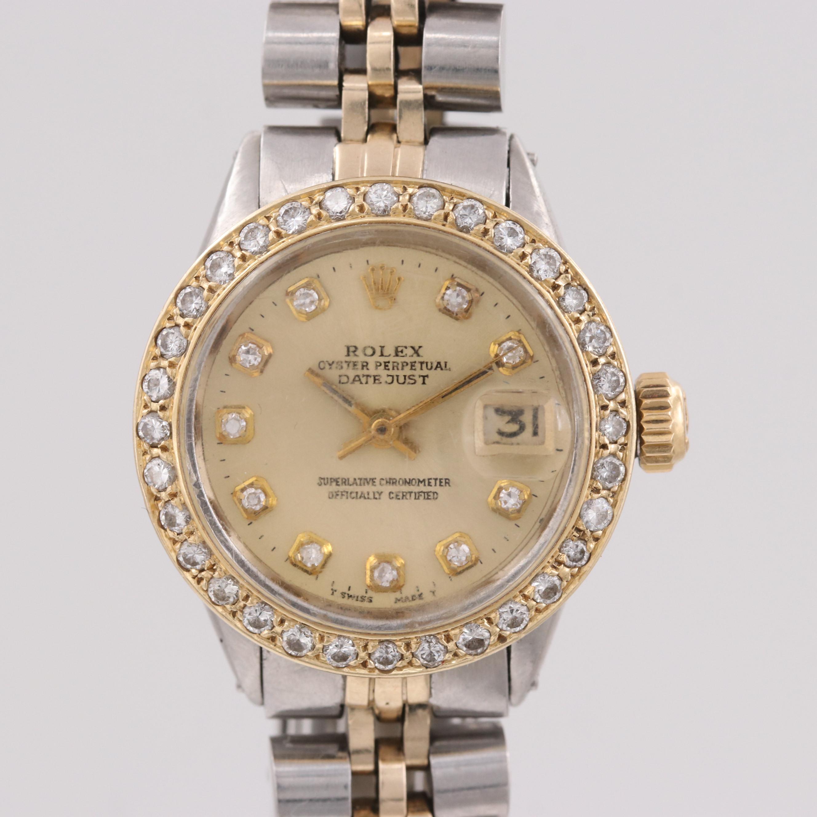 Rolex Datejust Watch With Diamond Bezel and Dial, 1969