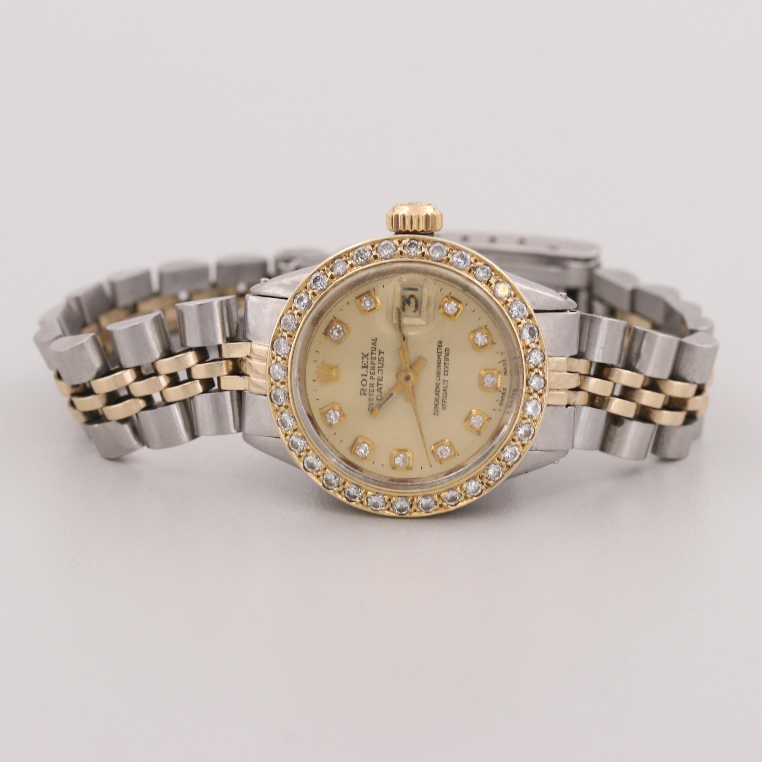 Rolex Datejust Watch With Diamond Bezel and Dial, 1969
