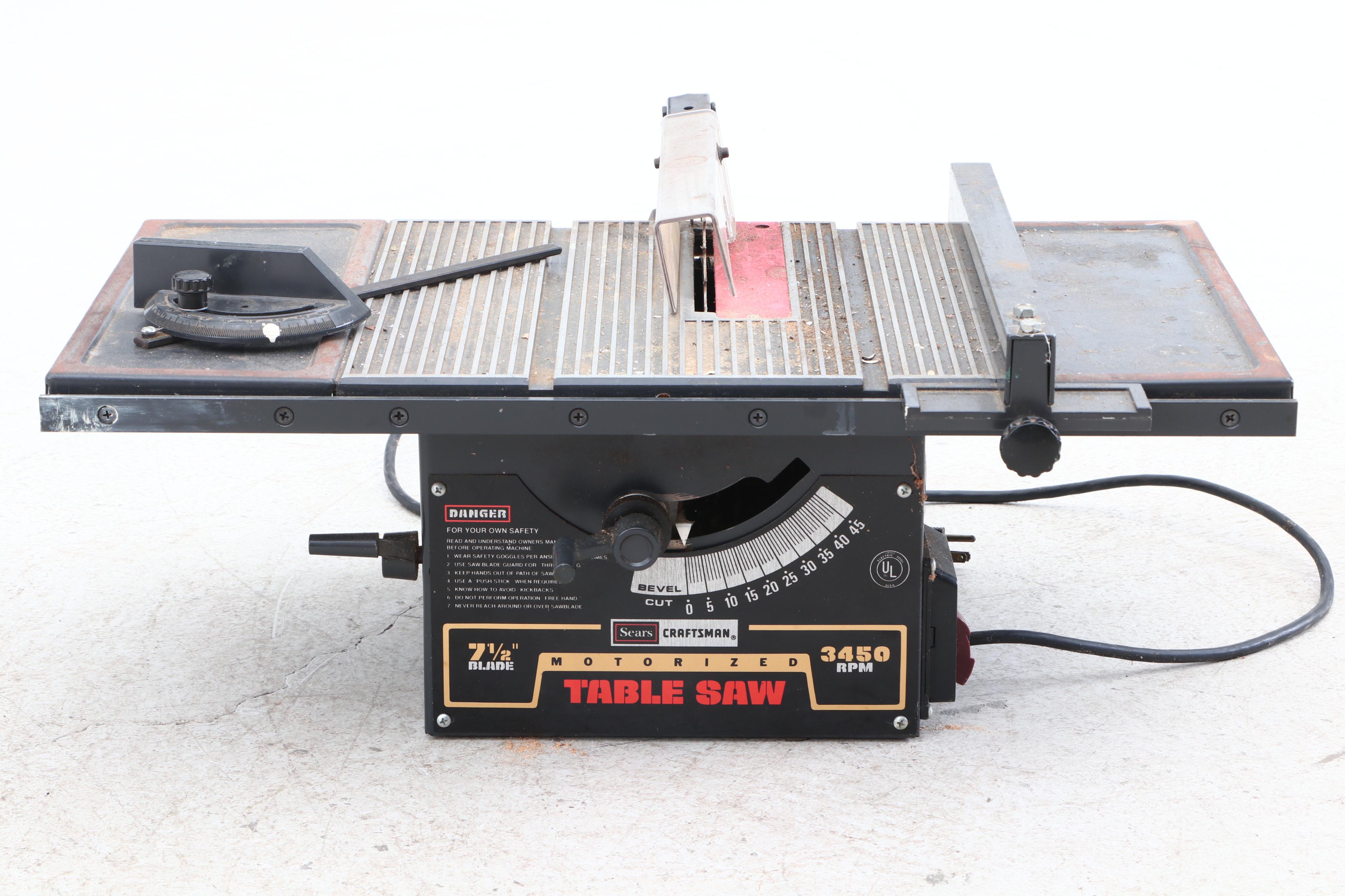 Sears Craftsman 7.5" Blade Bevel Cut Table Saw