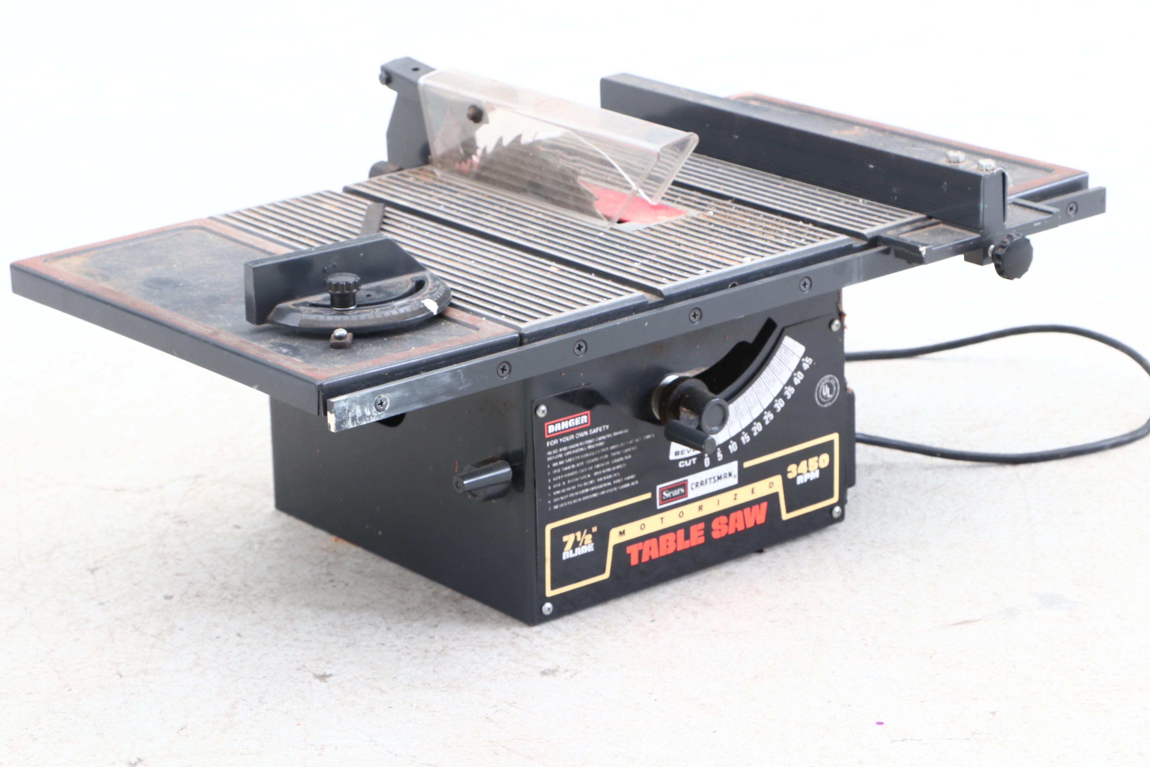 Sears Craftsman 7.5" Blade Bevel Cut Table Saw