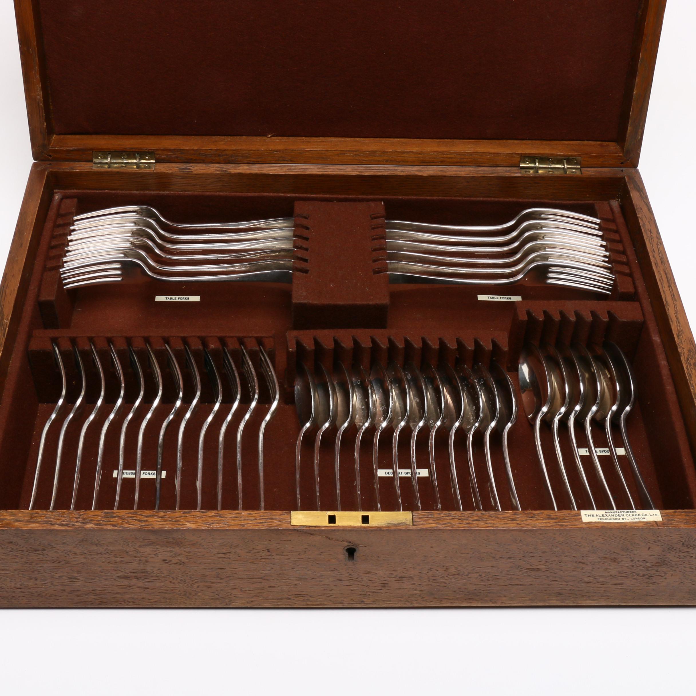 Alexander Clark Co. Silver Plate Flatware Service for Twelve