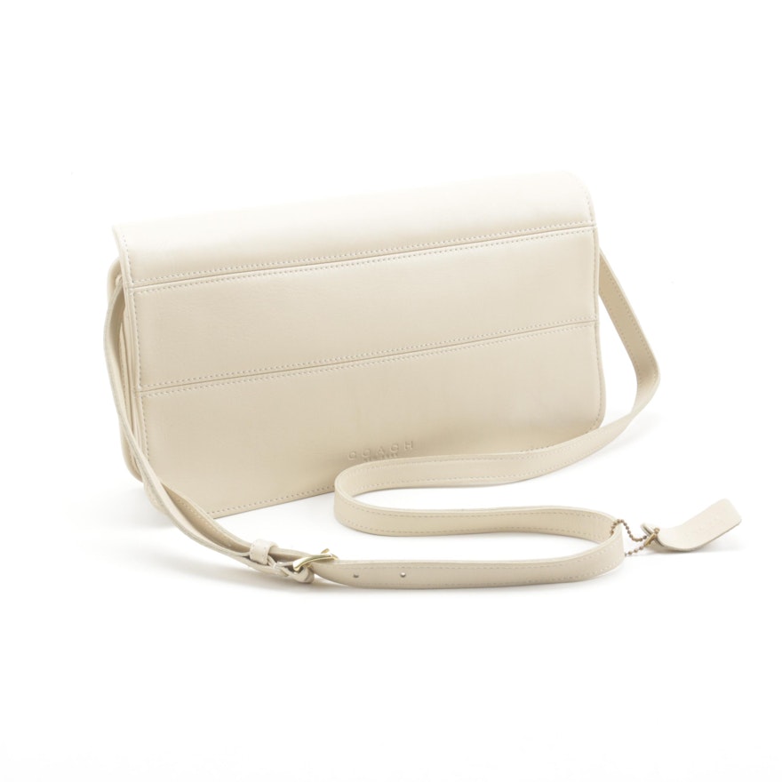 Coach Off-White Leather Convertible Clutch and Crossbody Bag, Vintage
