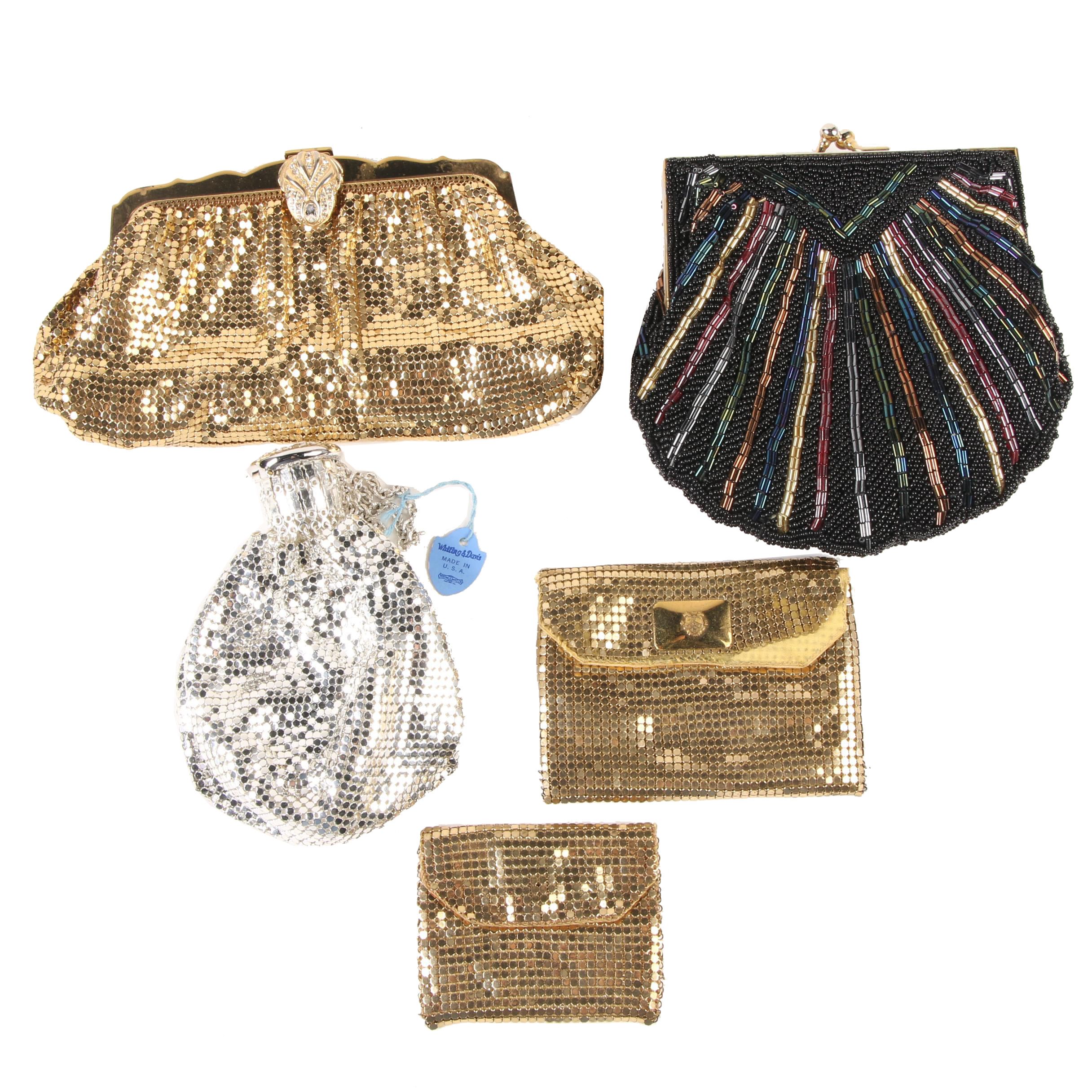 Whiting & Davis Mesh Bags, Made in U.S.A., and Carla Marchi Beaded Bag, Vintage