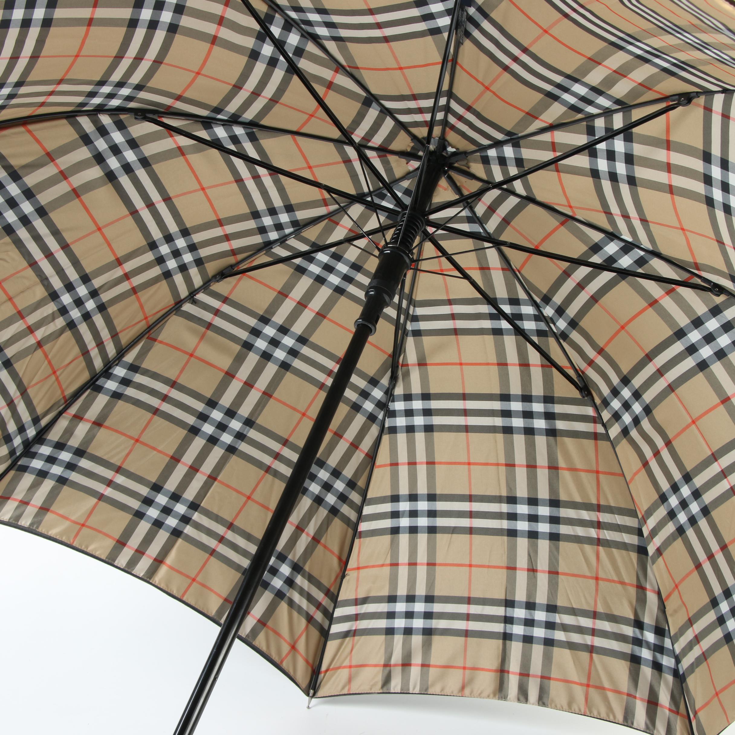 Burberry London Walking Umbrella with “Haymarket Check” Lining