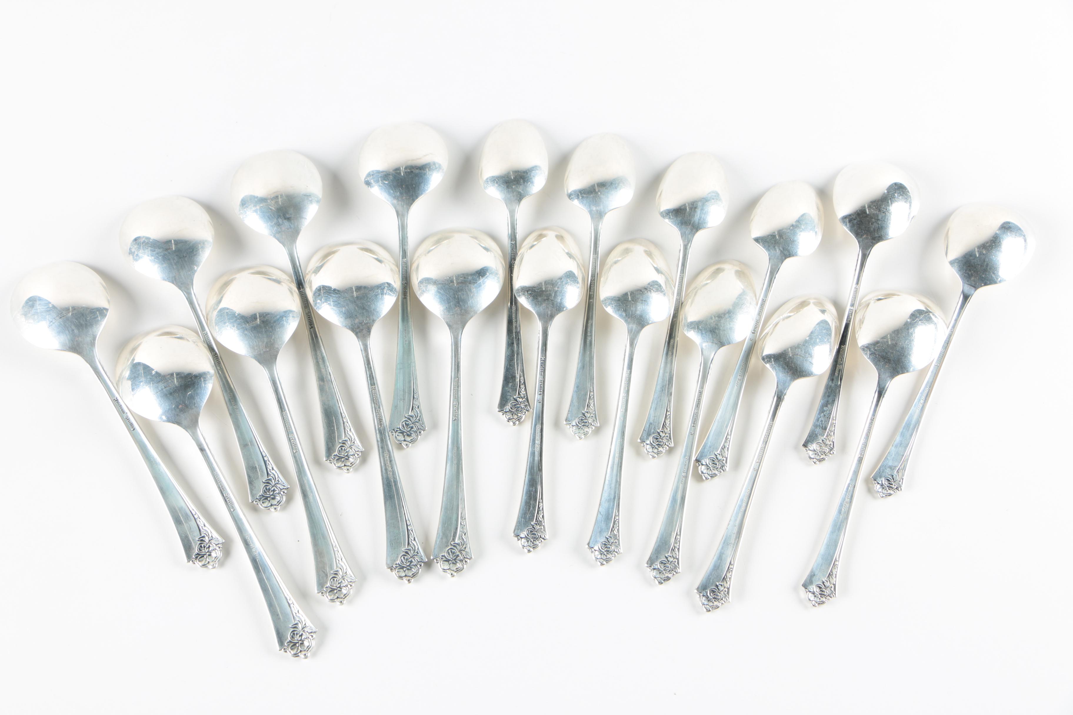 Oneida "Damask Rose" Sterling Silver Flatware for Eight and Serving Pieces