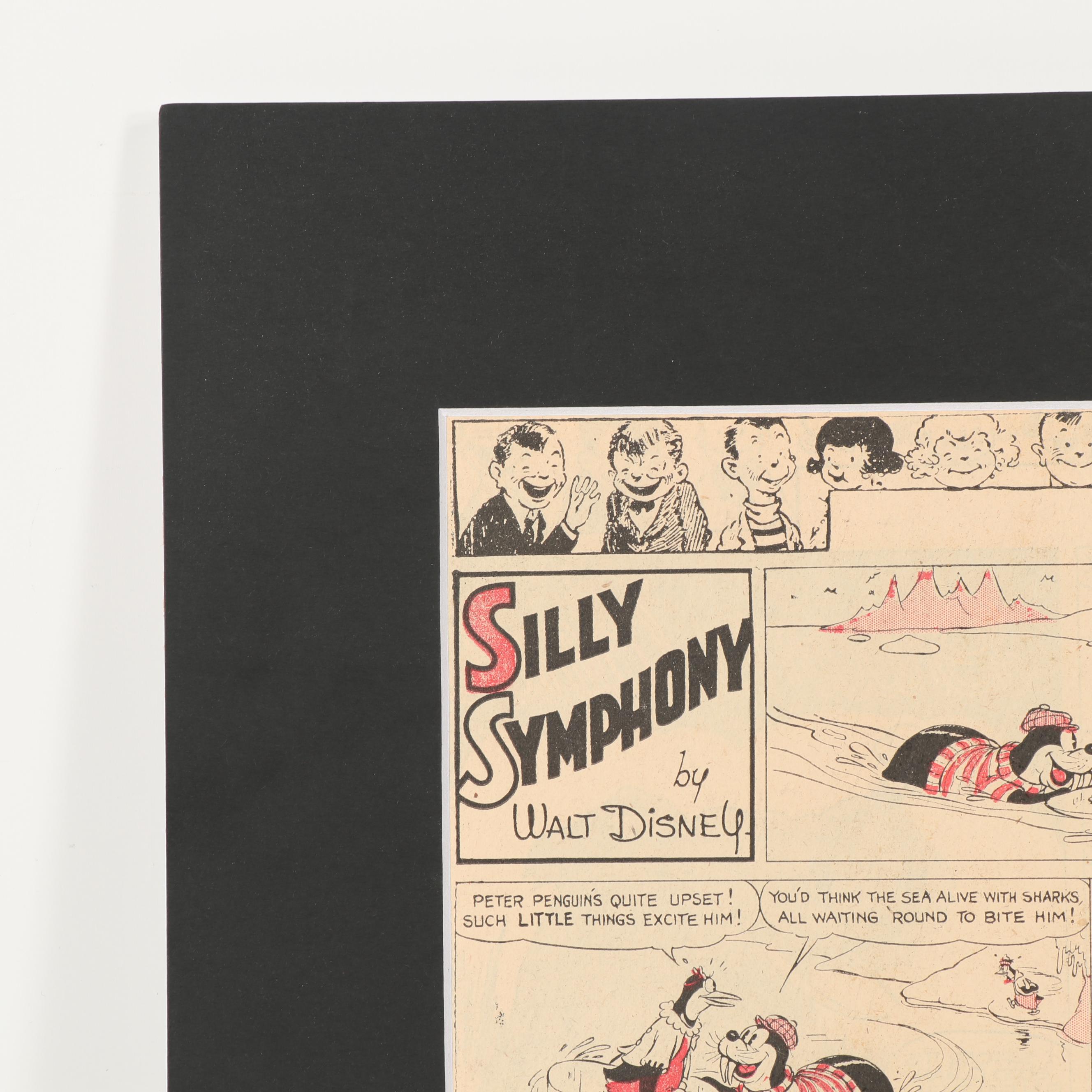 Walt Disney "Silly Symphony" Original Comic Strip with Mickey Mouse, 1934