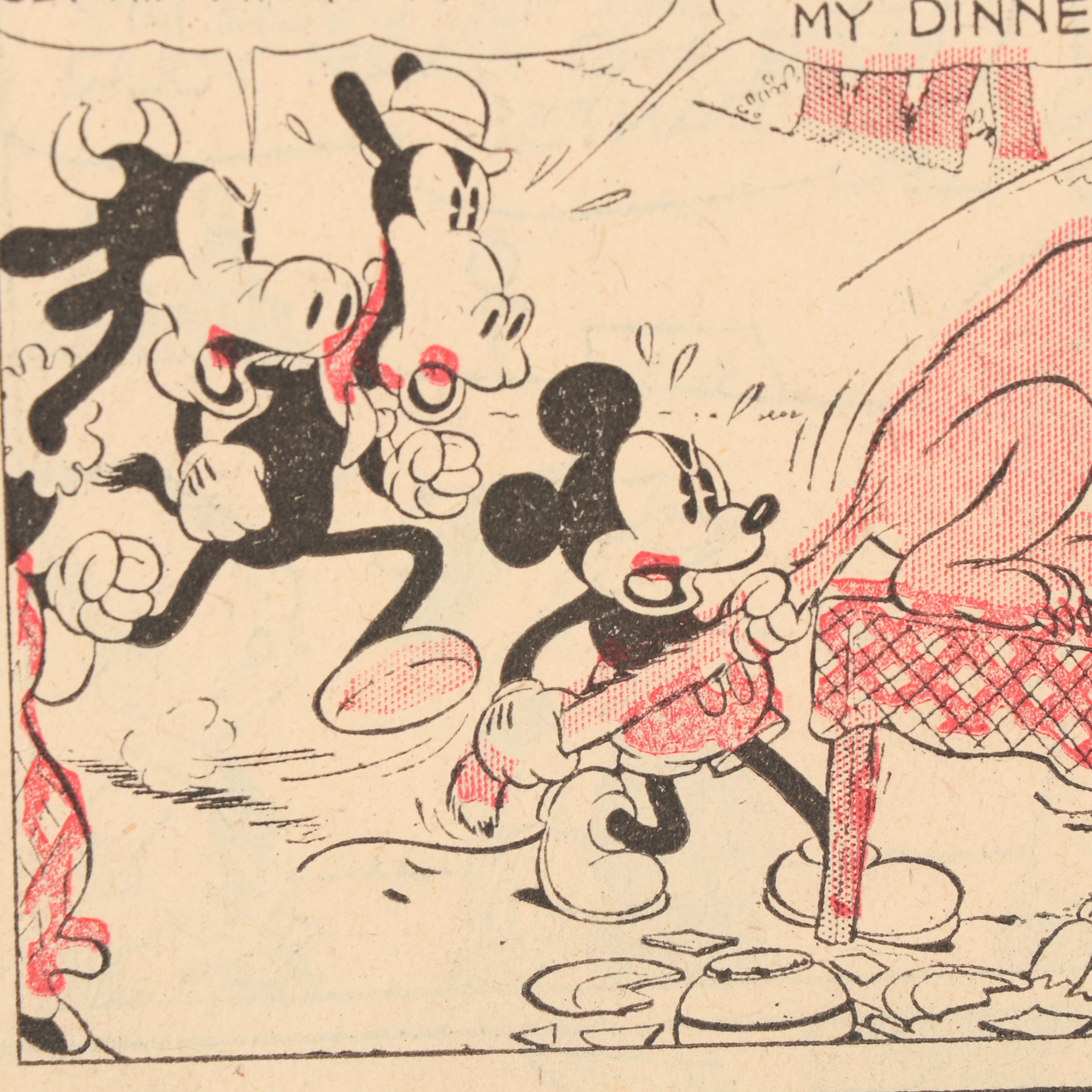 Walt Disney "Silly Symphony" Original Comic Strip with Mickey Mouse, 1934