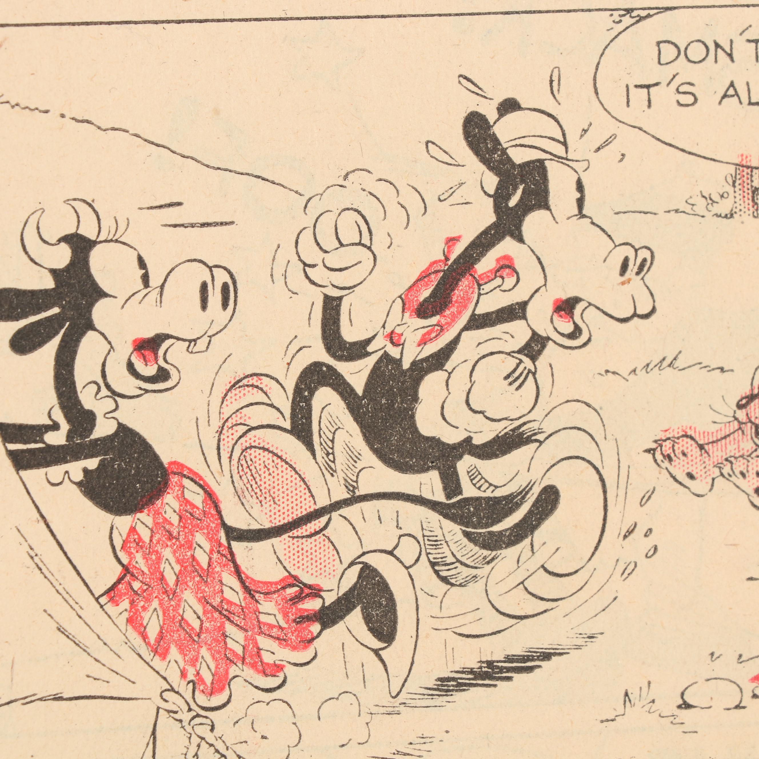 Walt Disney "Silly Symphony" Original Comic Strip with Mickey Mouse, 1934