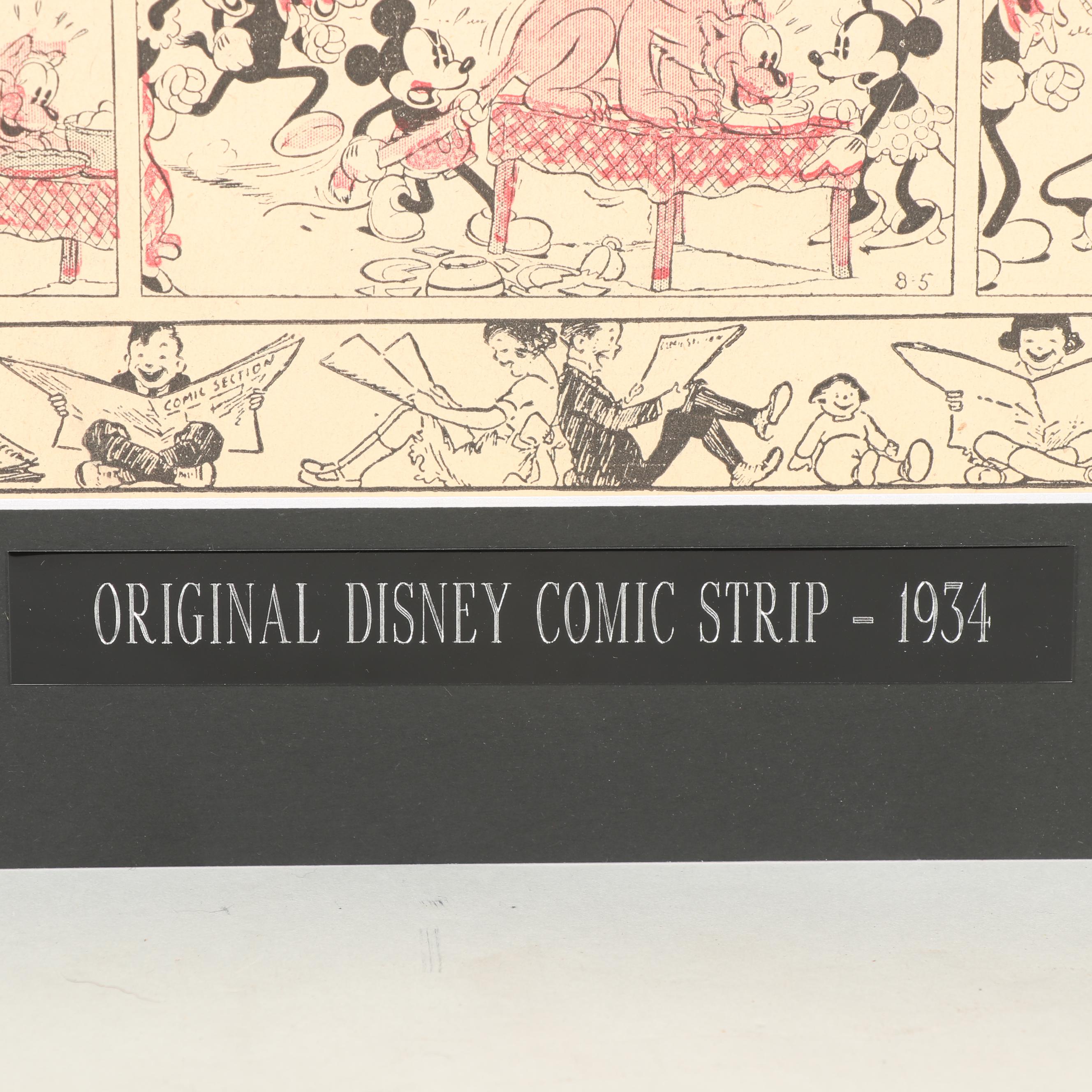 Walt Disney "Silly Symphony" Original Comic Strip with Mickey Mouse, 1934