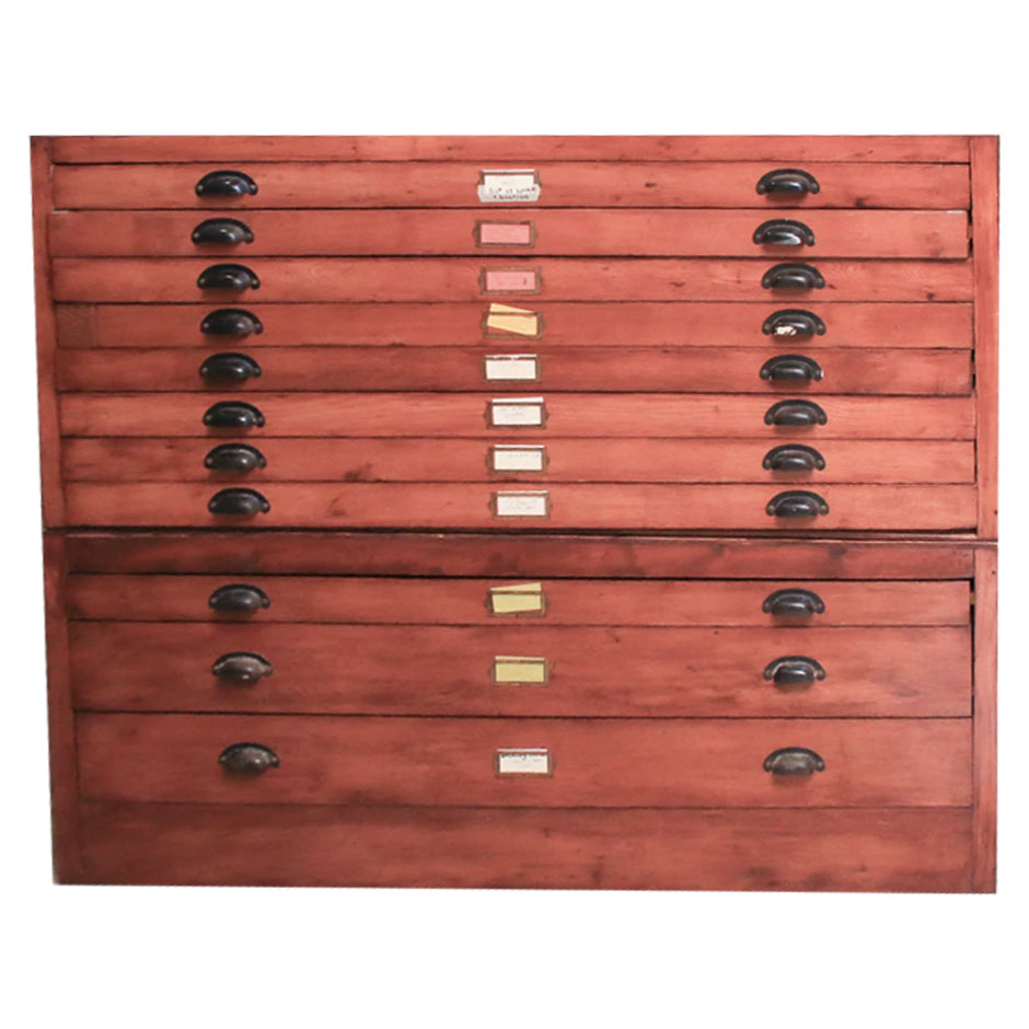 Wooden Flat File Cabinet