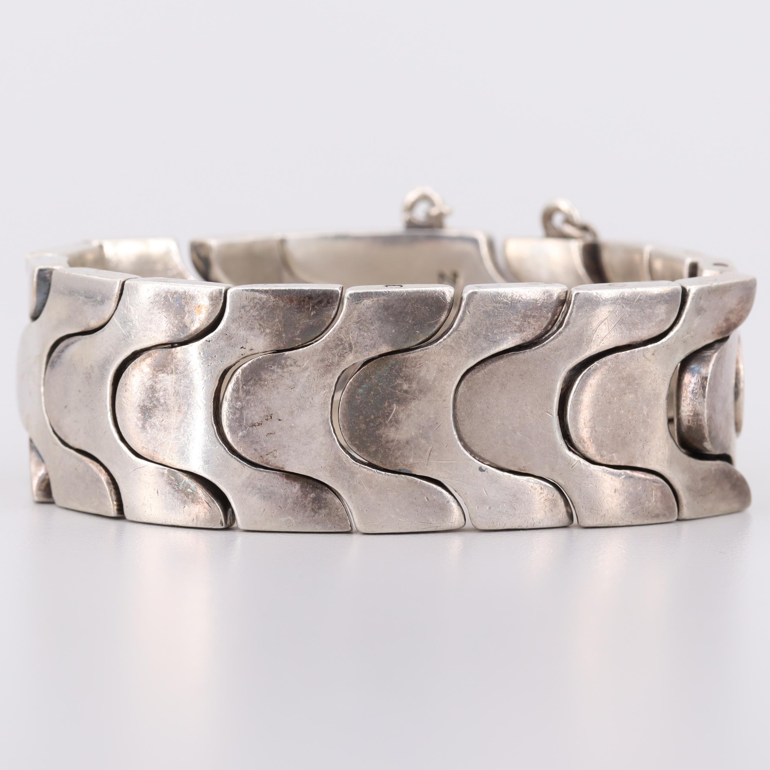 Modernist Antonio Pineda Taxco Sterling Silver Bracelet