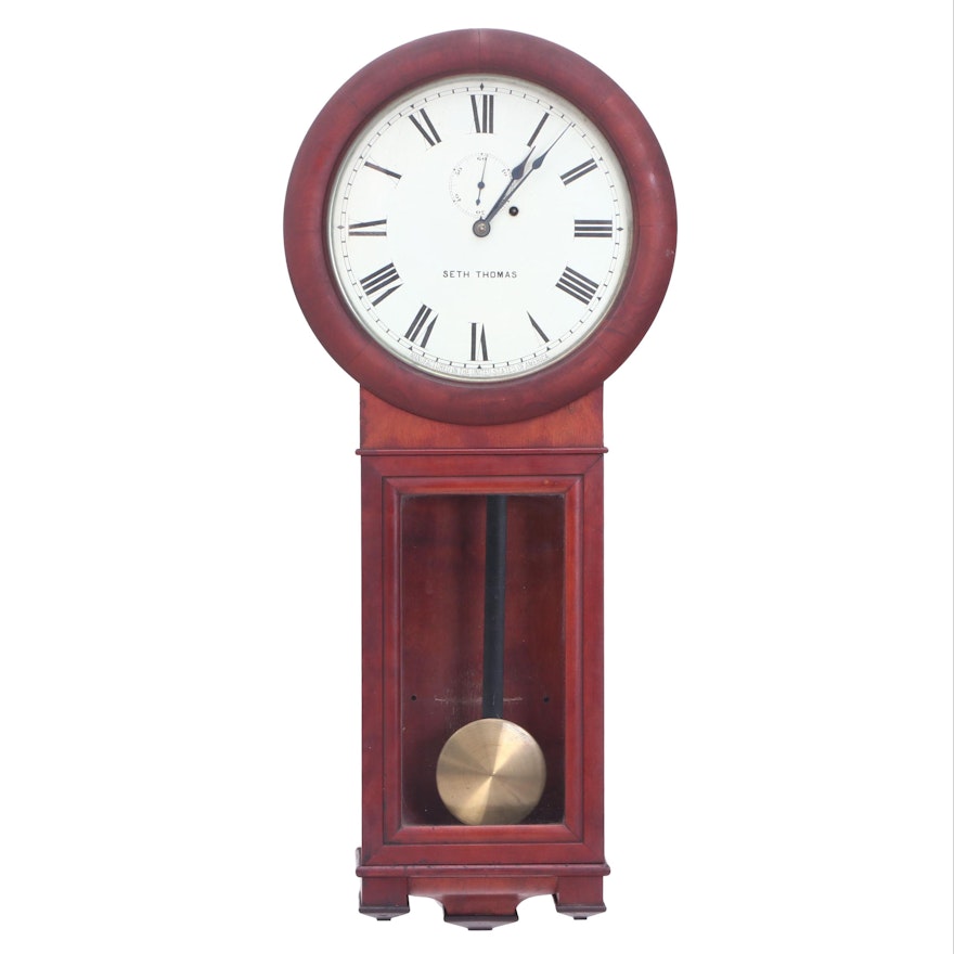 Seth Thomas Walnut Pendulum Clock Circa 1900s