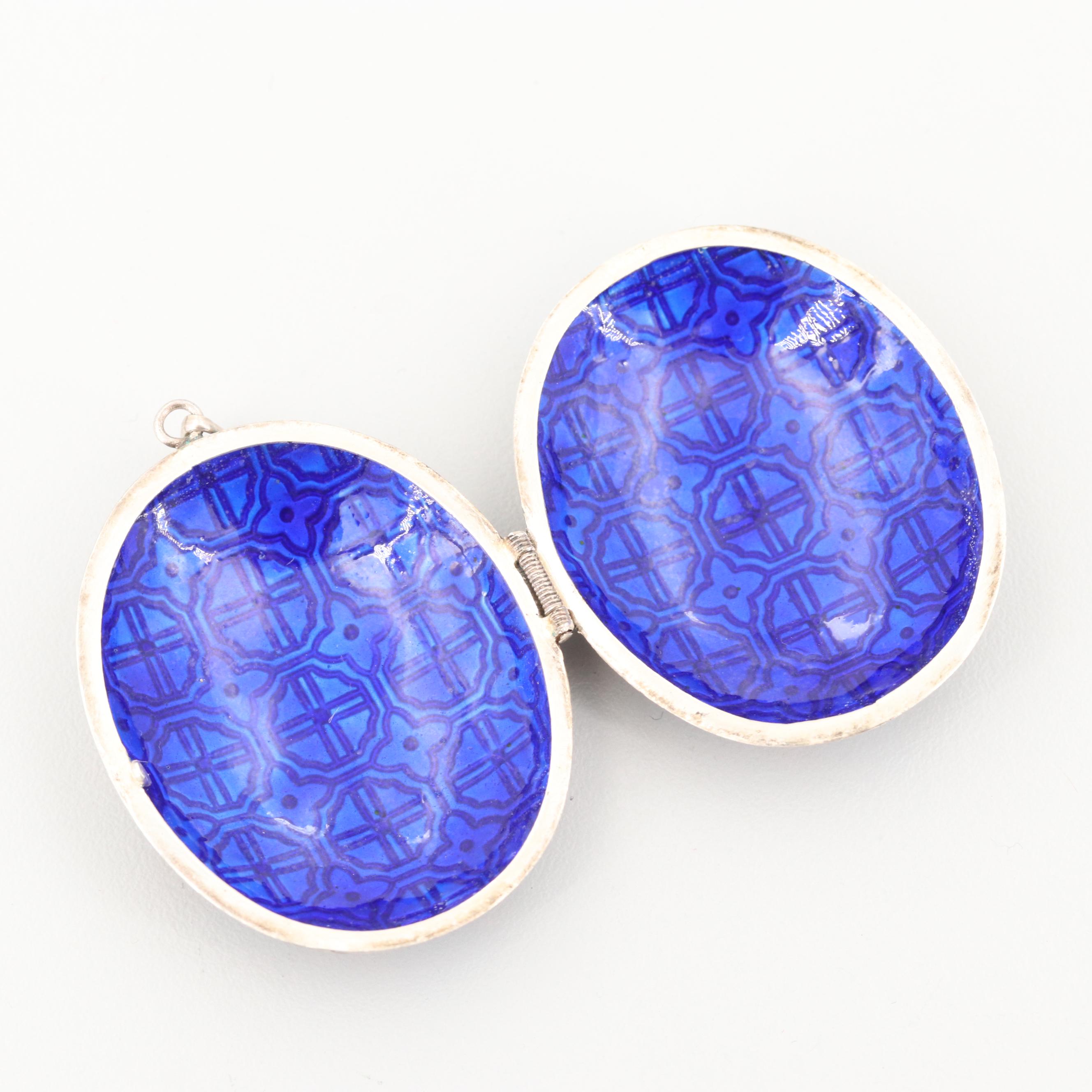 Sterling Silver Enamel Locket
