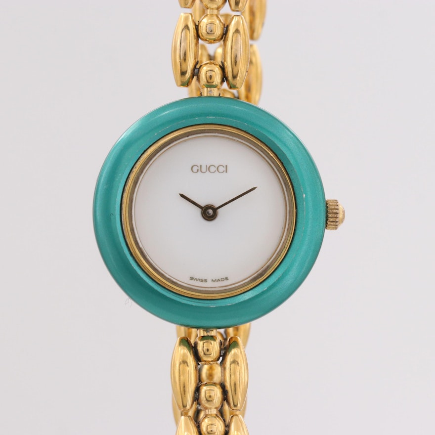 Gucci Quartz Wristwatch With Interchangeable Bezels