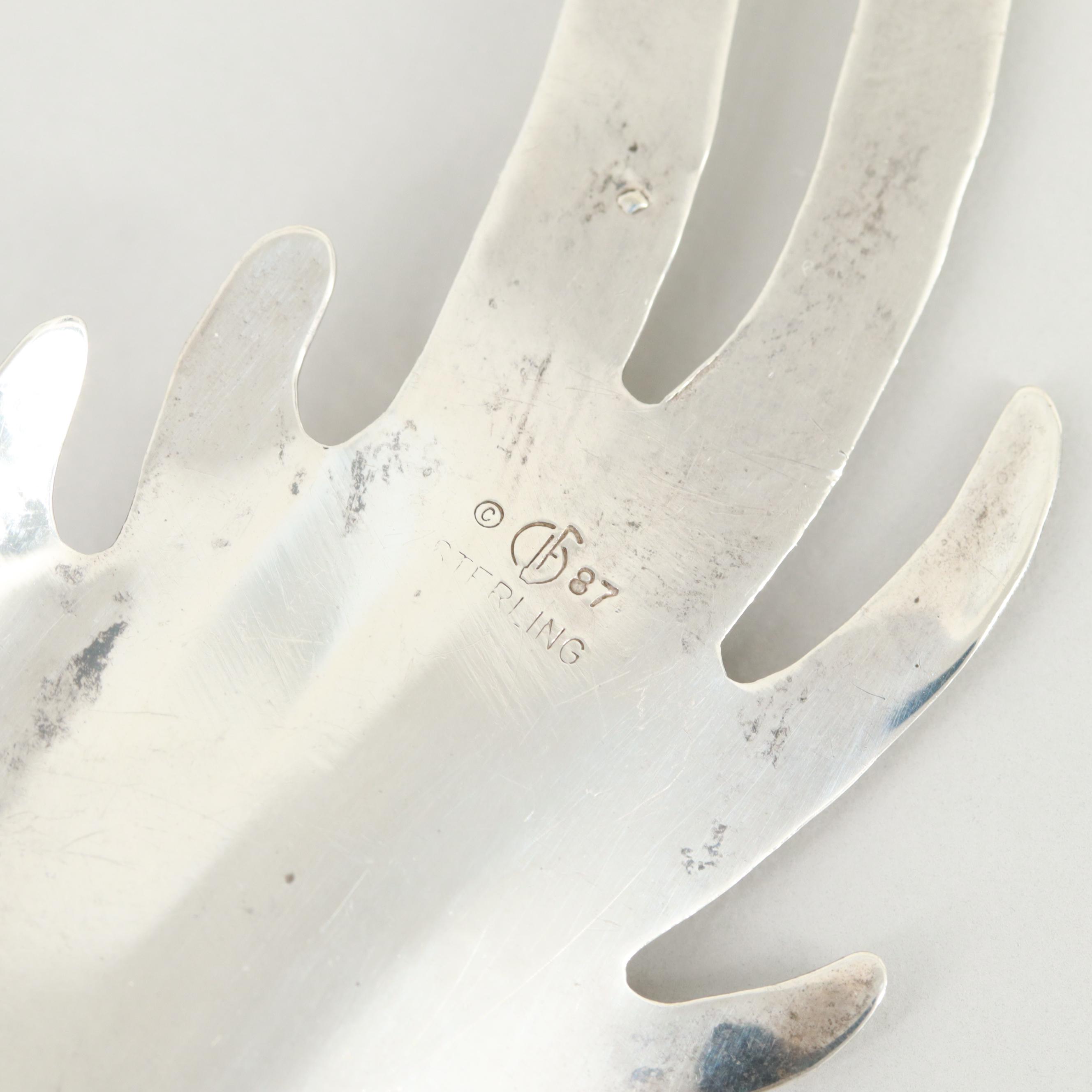 Modernist Carol Felley Sterling Silver Pendant Necklace