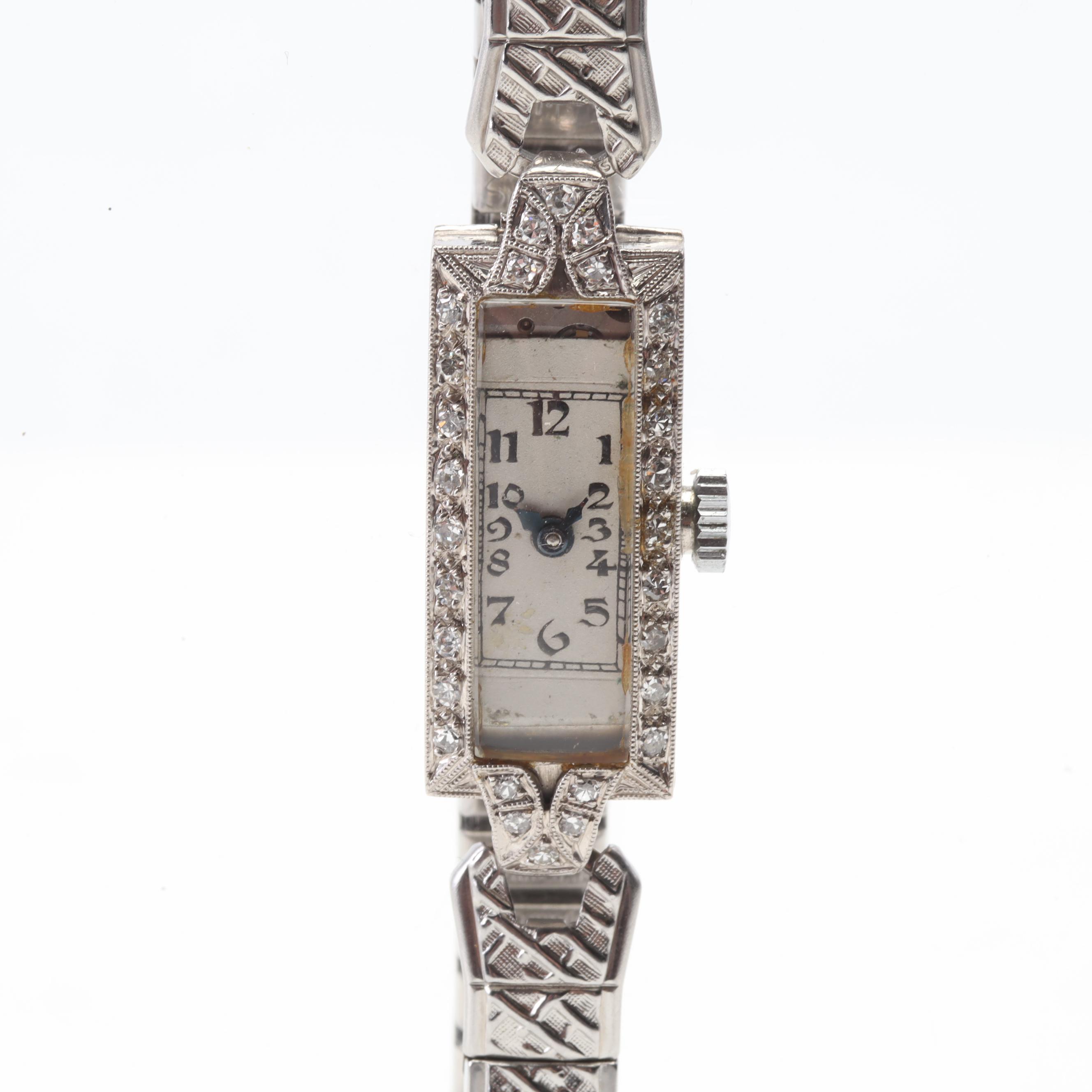 Speidel Watch with Diamonds and 14K White Gold Case