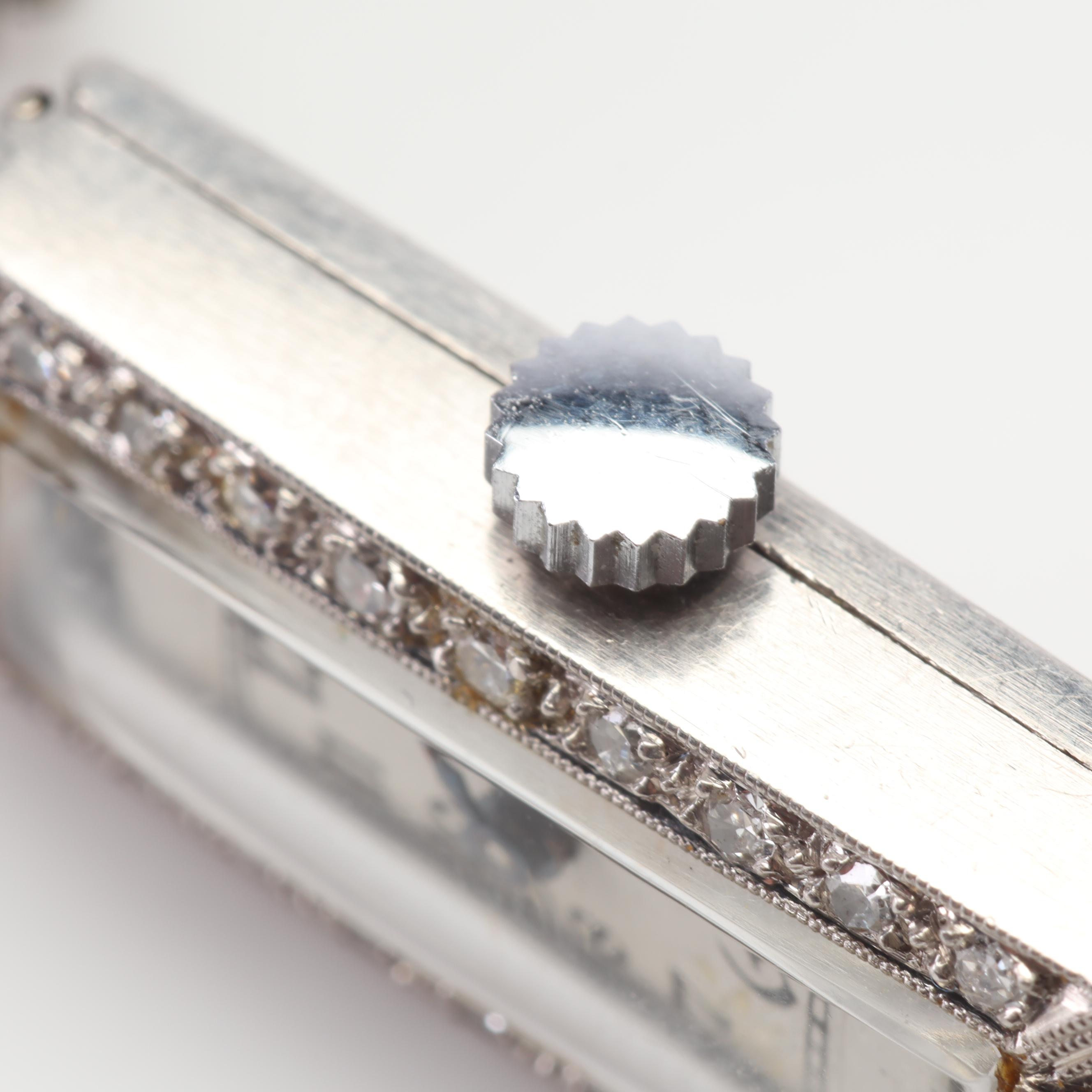 Speidel Watch with Diamonds and 14K White Gold Case