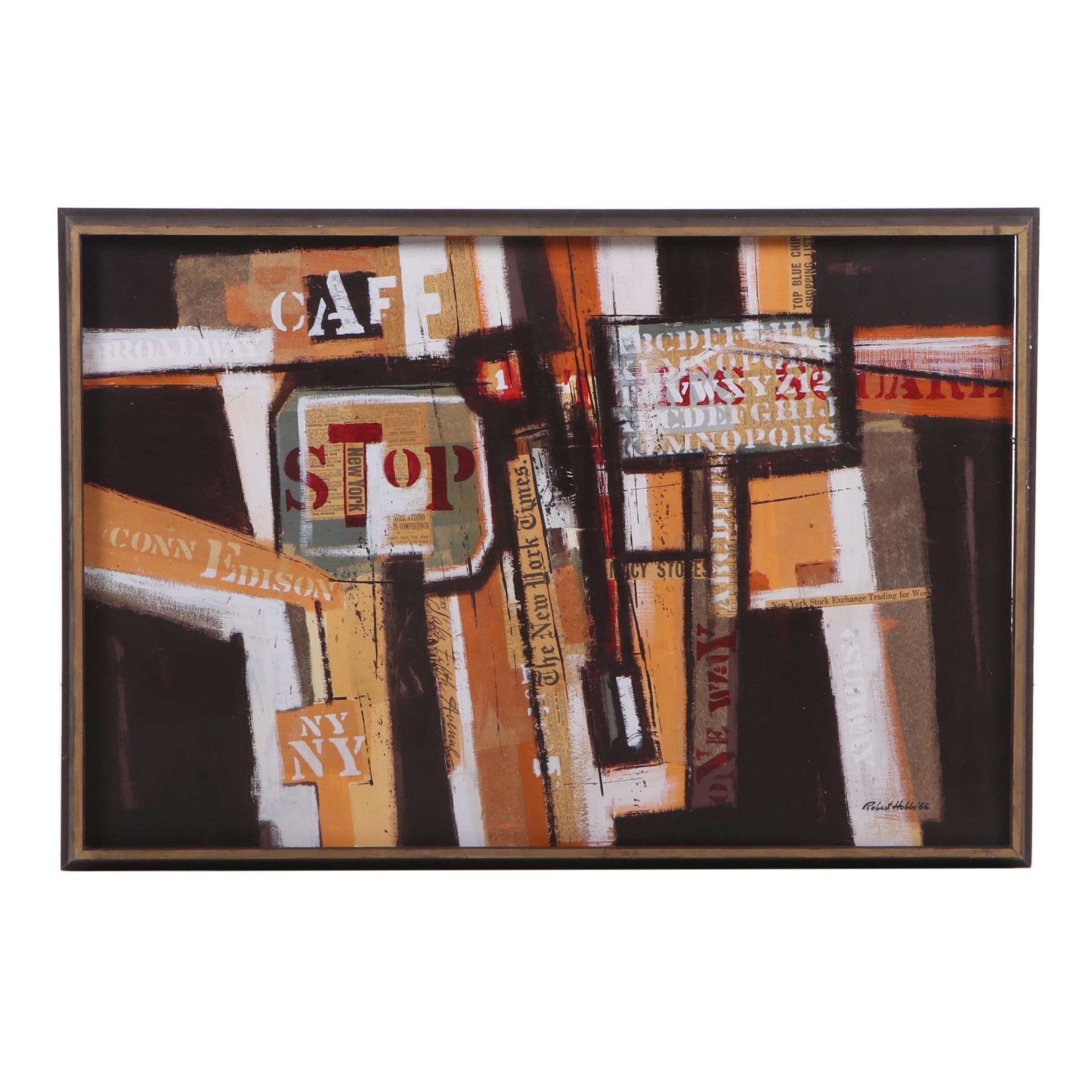 Robert Hobbs Abstract Oil Painting, 1966