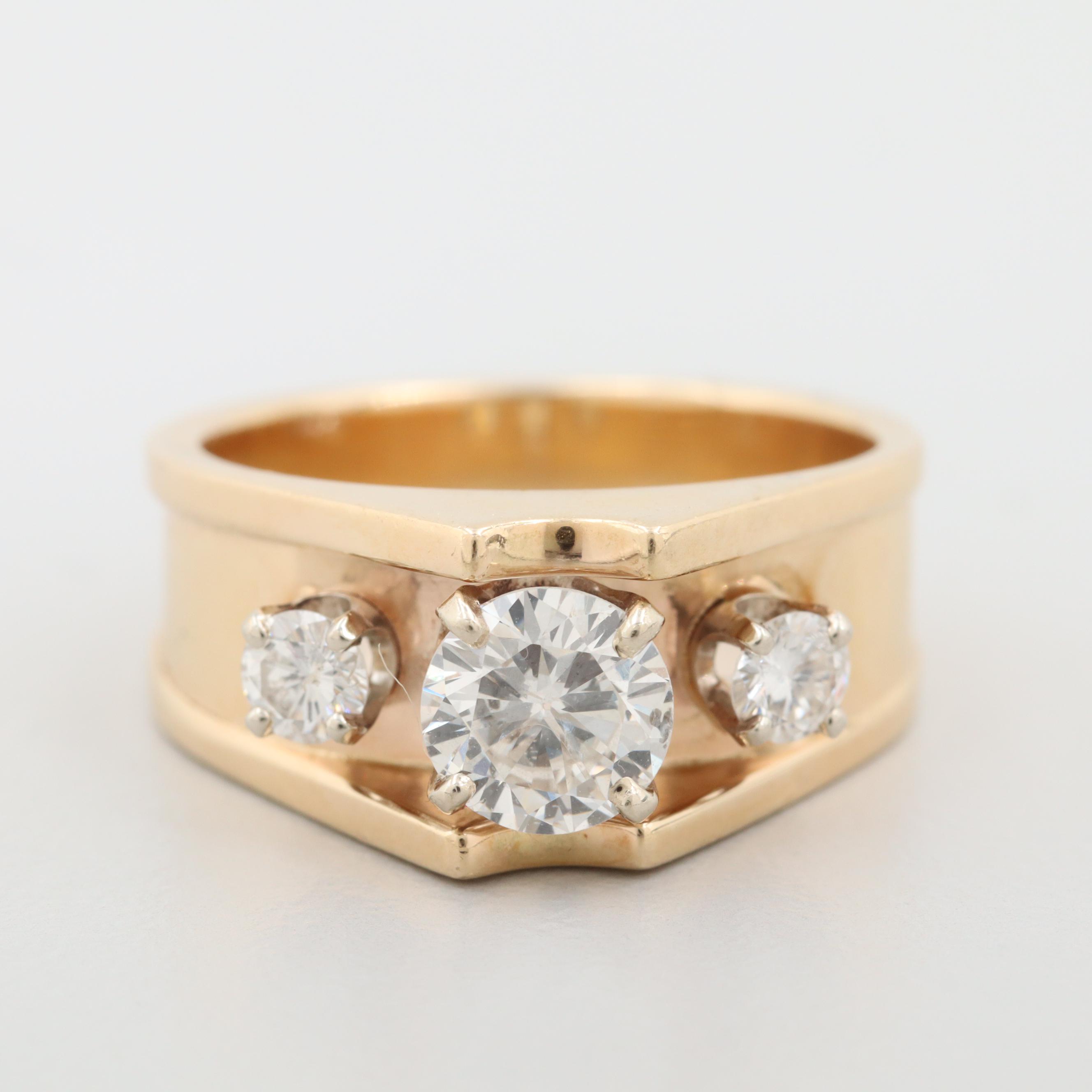 Frank Ellman 14K Yellow Gold Diamond Ring
