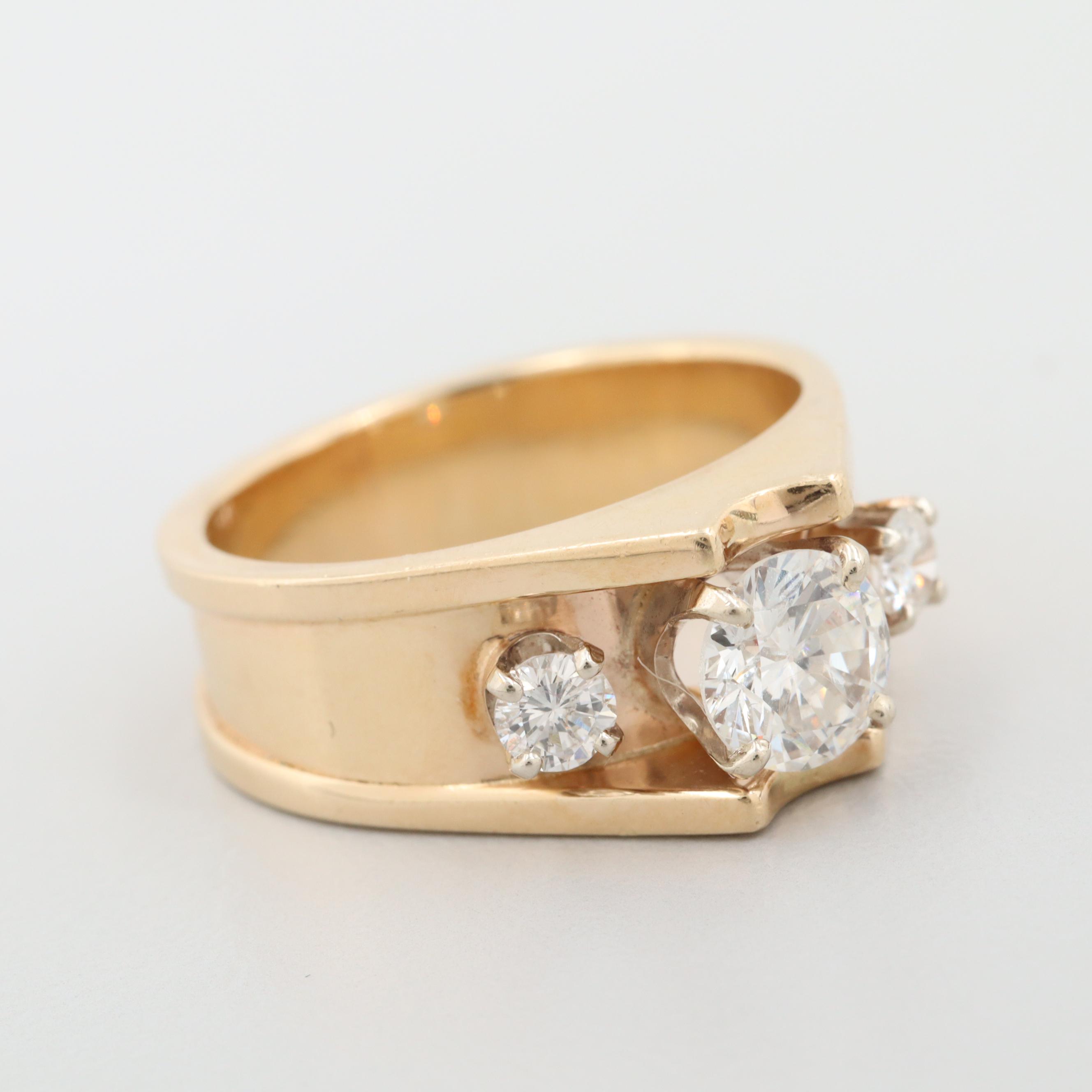 Frank Ellman 14K Yellow Gold Diamond Ring