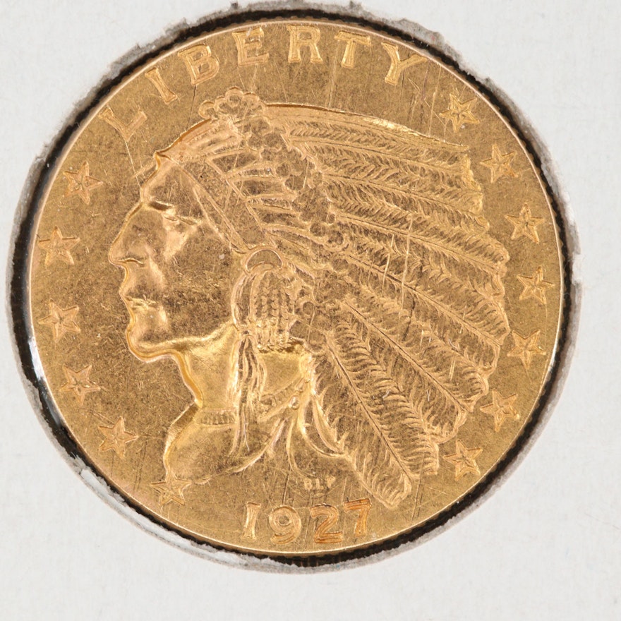 1927 Indian Head $2 1/2 Gold Coin