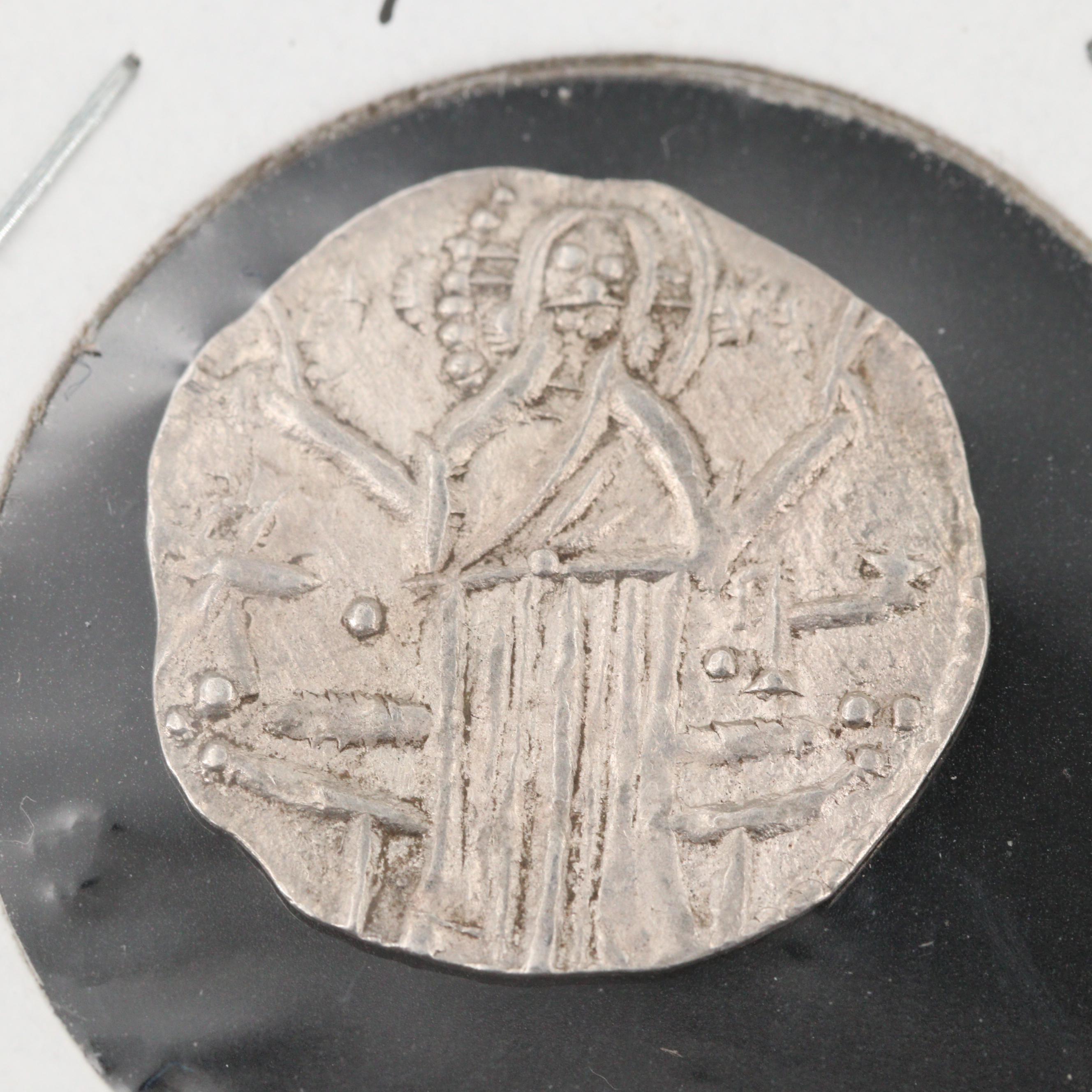 Medieval Bulgaria Ivan Alexander & Michael Asen Silver Coin, Circa 1331 AD