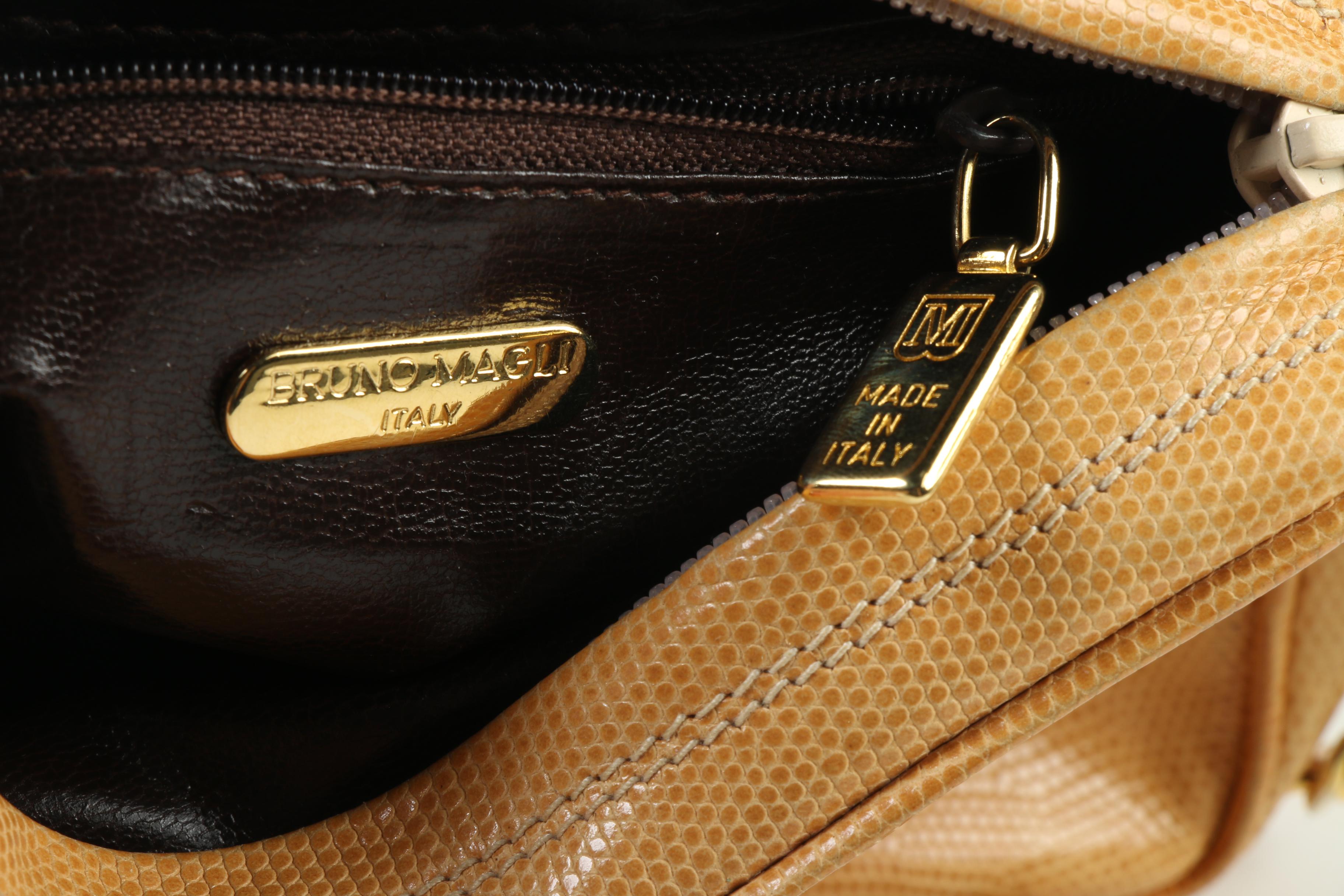 Bruno Magli Lizard Skin Crossbody with Saffiano Leather and Beaded Evening Bag