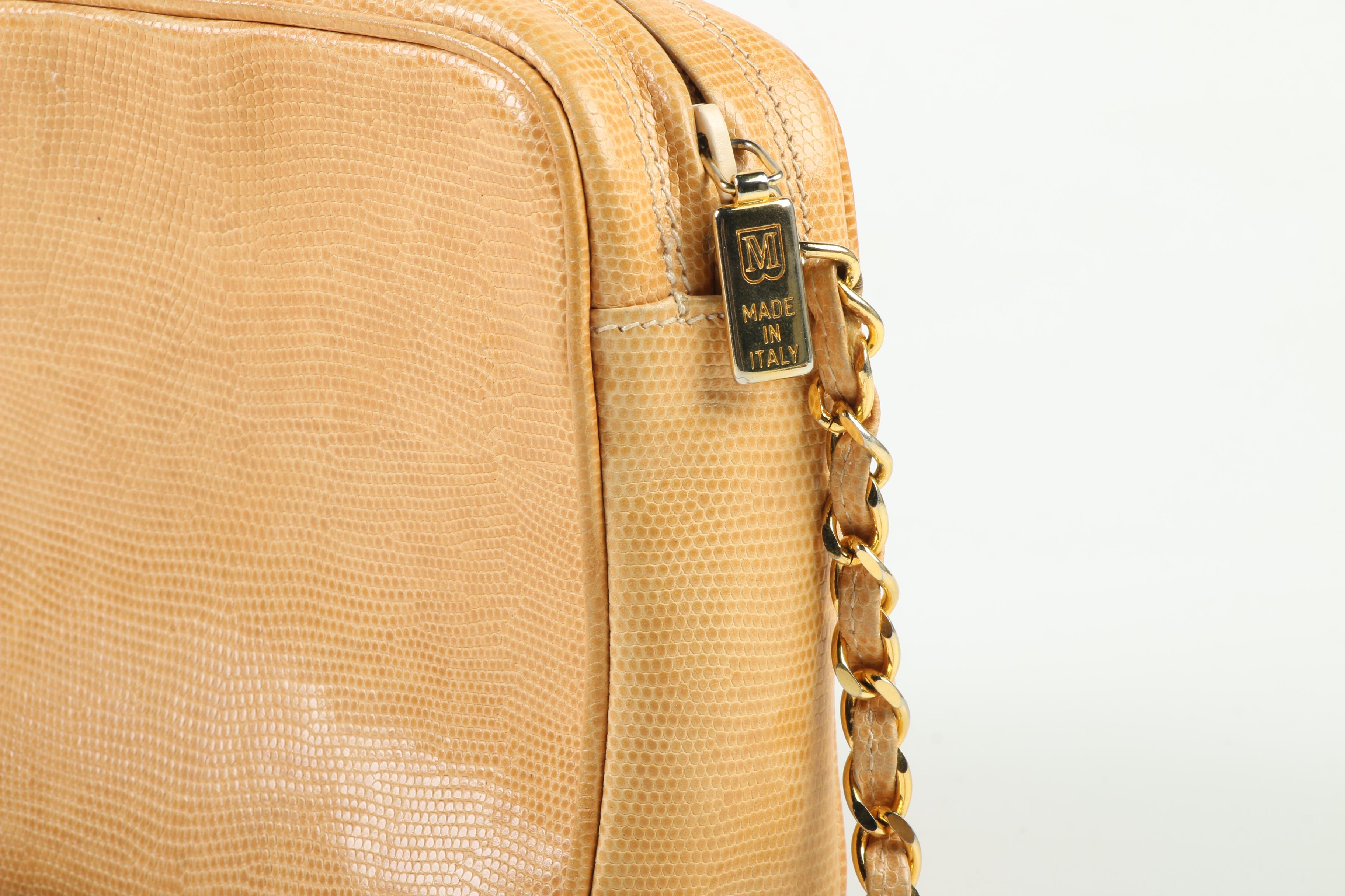 Bruno Magli Lizard Skin Crossbody with Saffiano Leather and Beaded Evening Bag