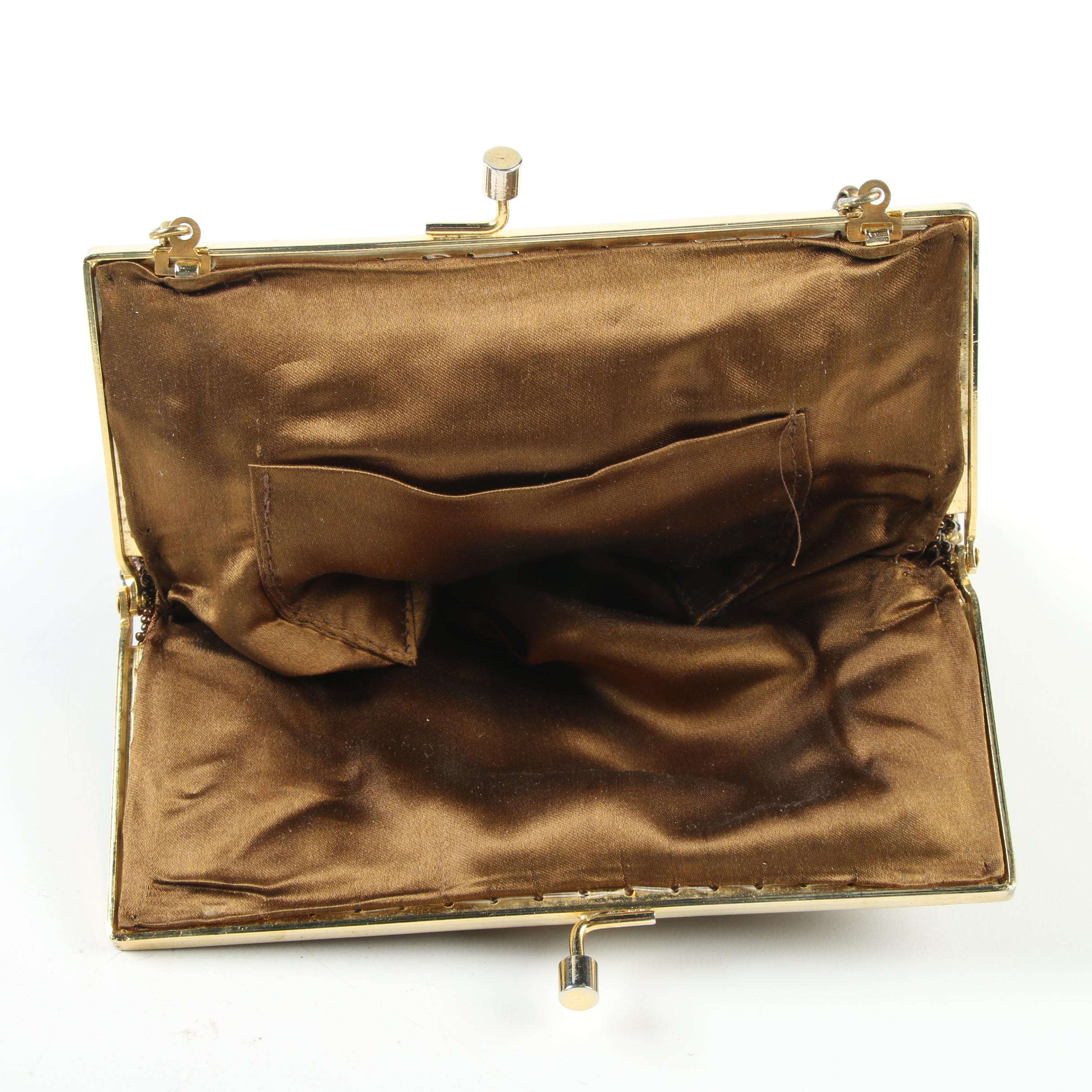 Bruno Magli Lizard Skin Crossbody with Saffiano Leather and Beaded Evening Bag