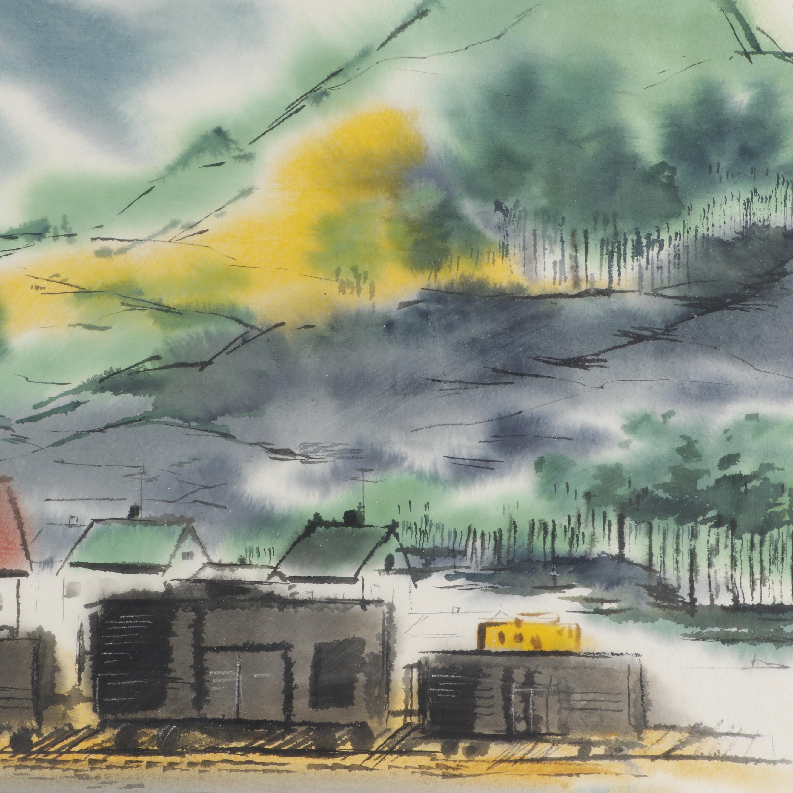 John Angelini Watercolor of a Train