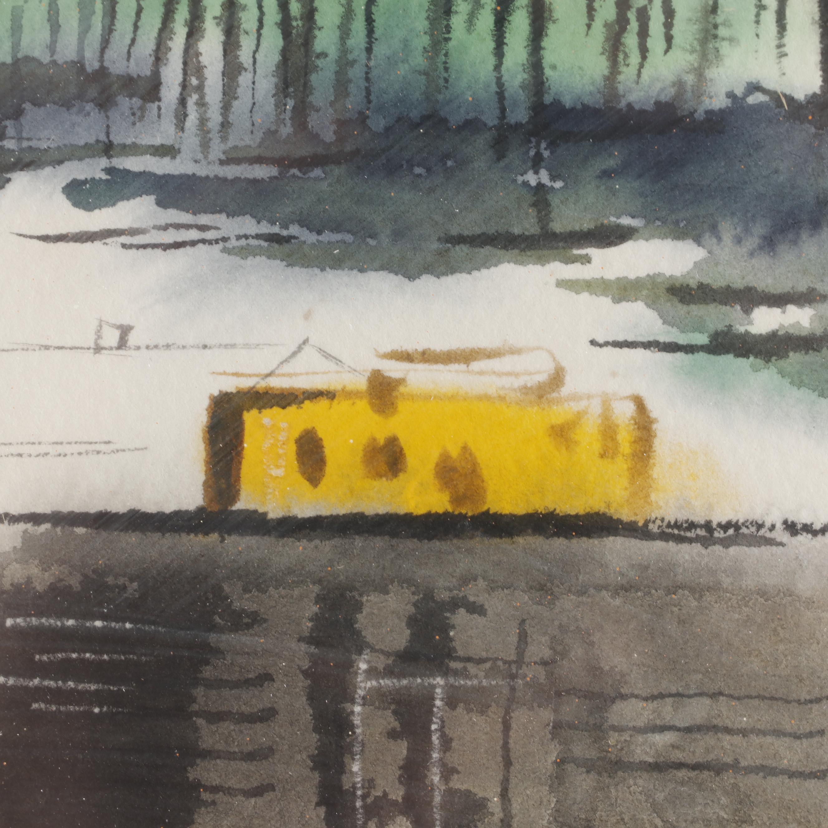 John Angelini Watercolor of a Train