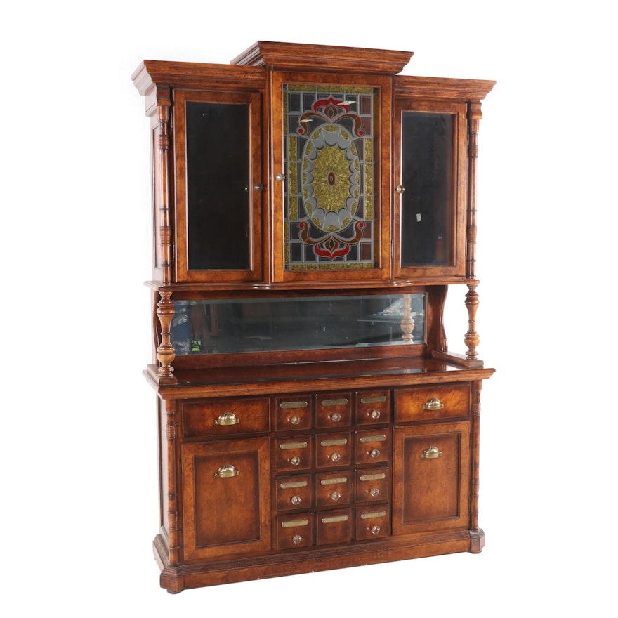 Pulaski Furniture Corporation Wooden Apothecary-Style Illuminated China Cabinet