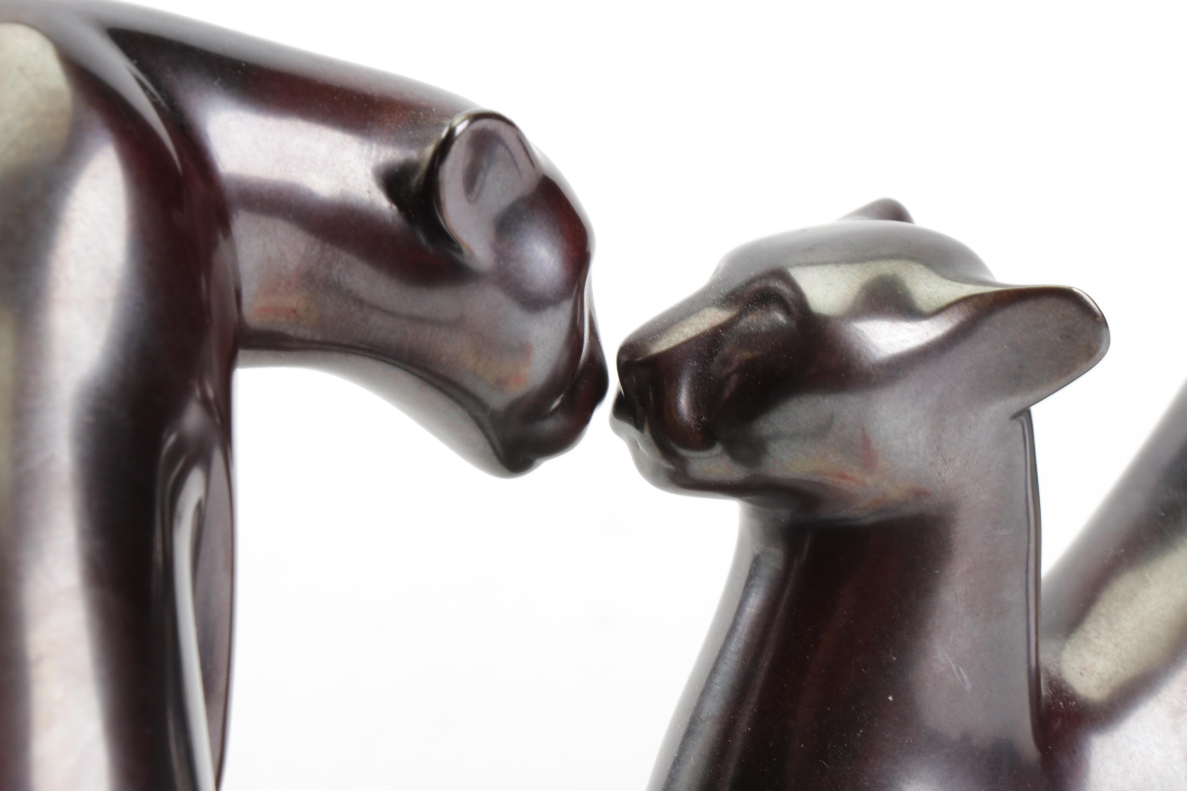 Loet Vanderveen Bronze Sculpture "Cheetah Pair"