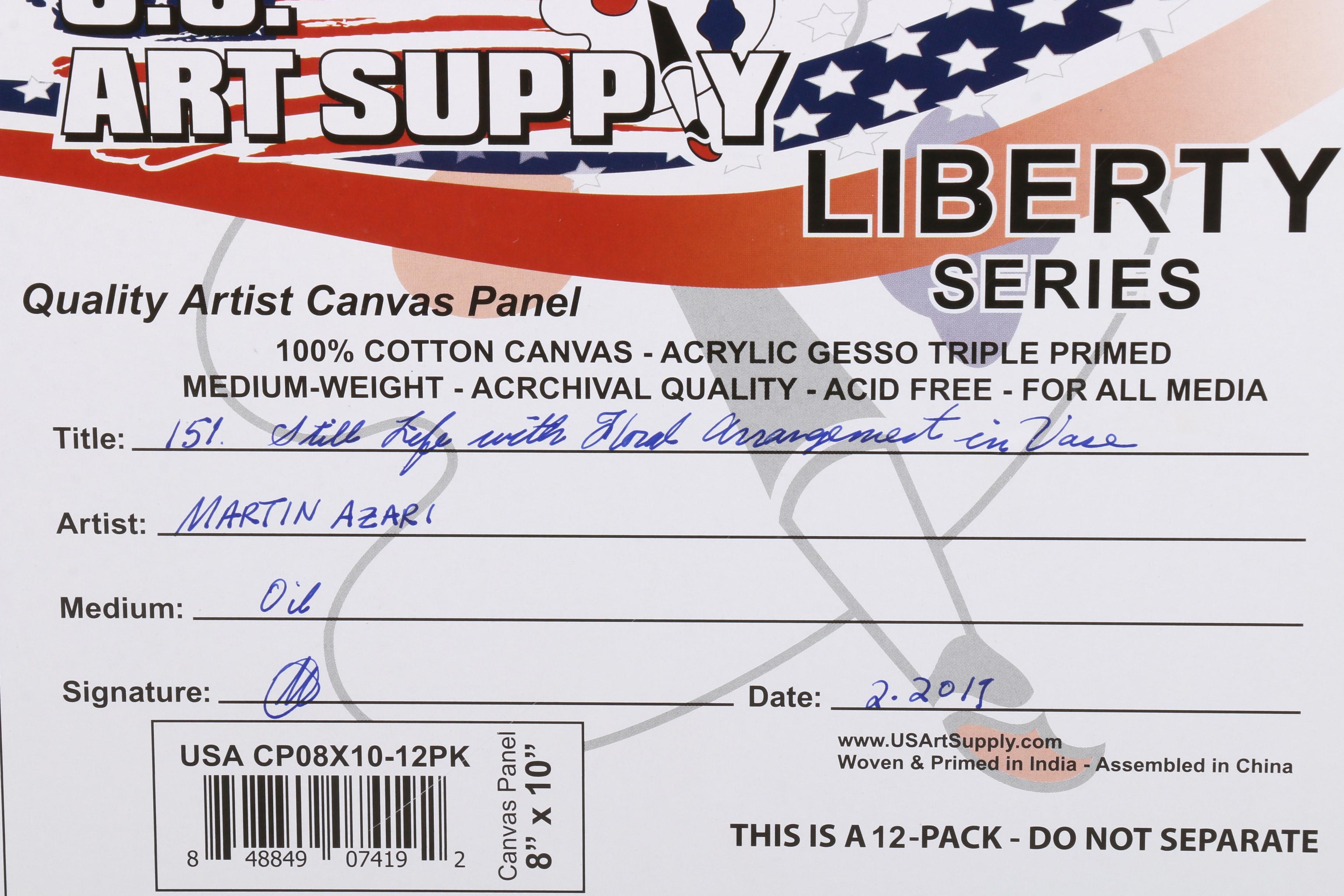 Martin Azari Oil Painting "Still Life with Floral Arrangement in Vase"