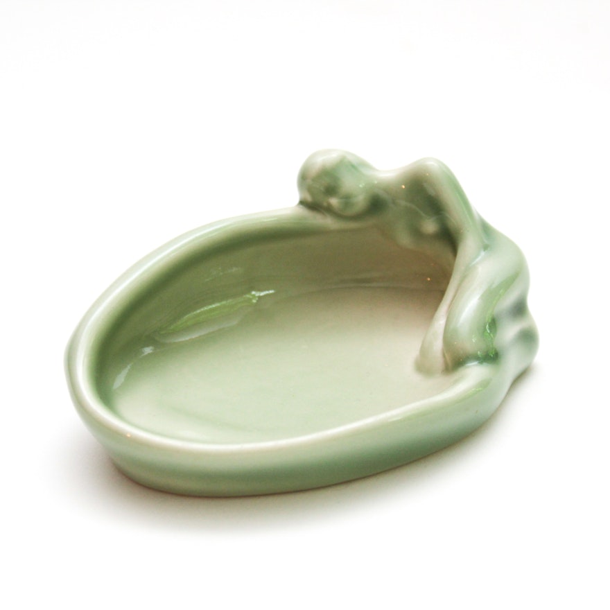 Rookwood Pottery Reclining Nude Pin Tray, 1950