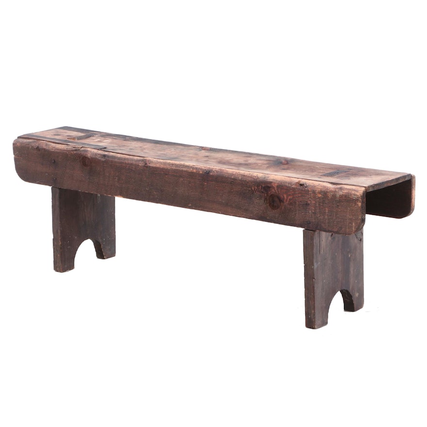 Primitive Handmade Bench Early American