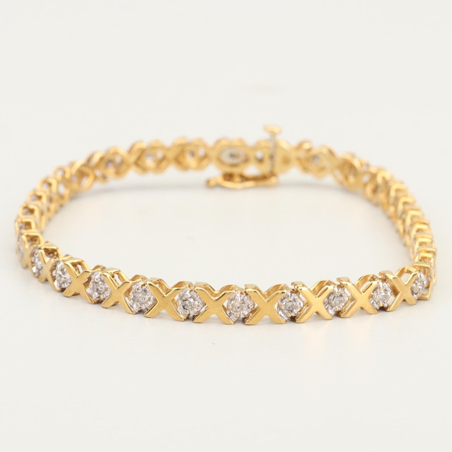 10K Yellow Gold 1.00 CTW Diamond Bracelet