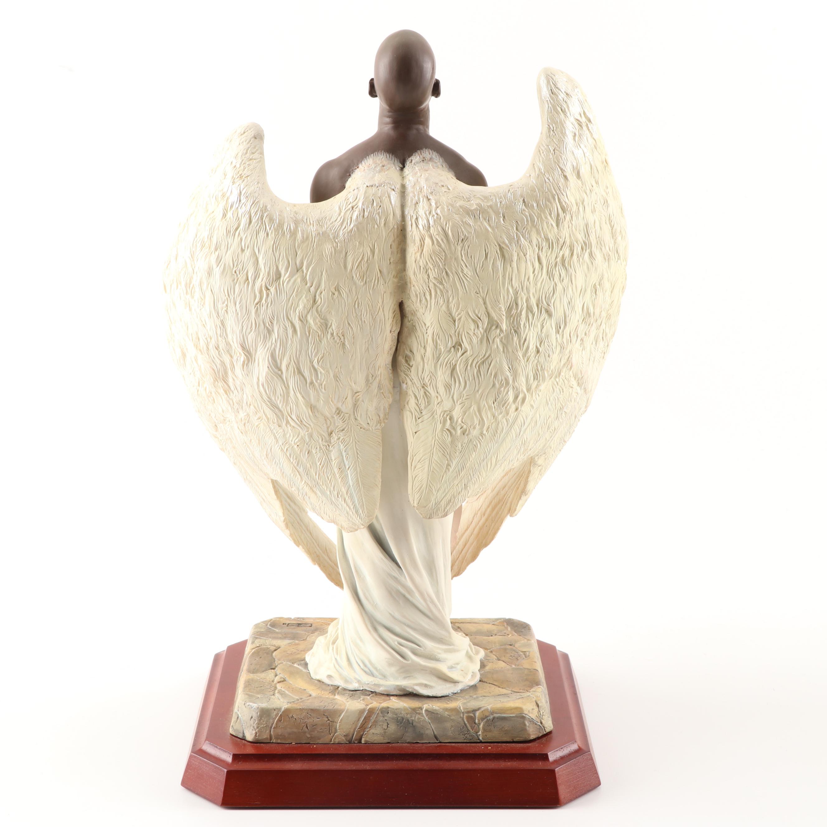 Thomas Blackshear's Ebony Visions "The Guardian" Figurine on Wood Base