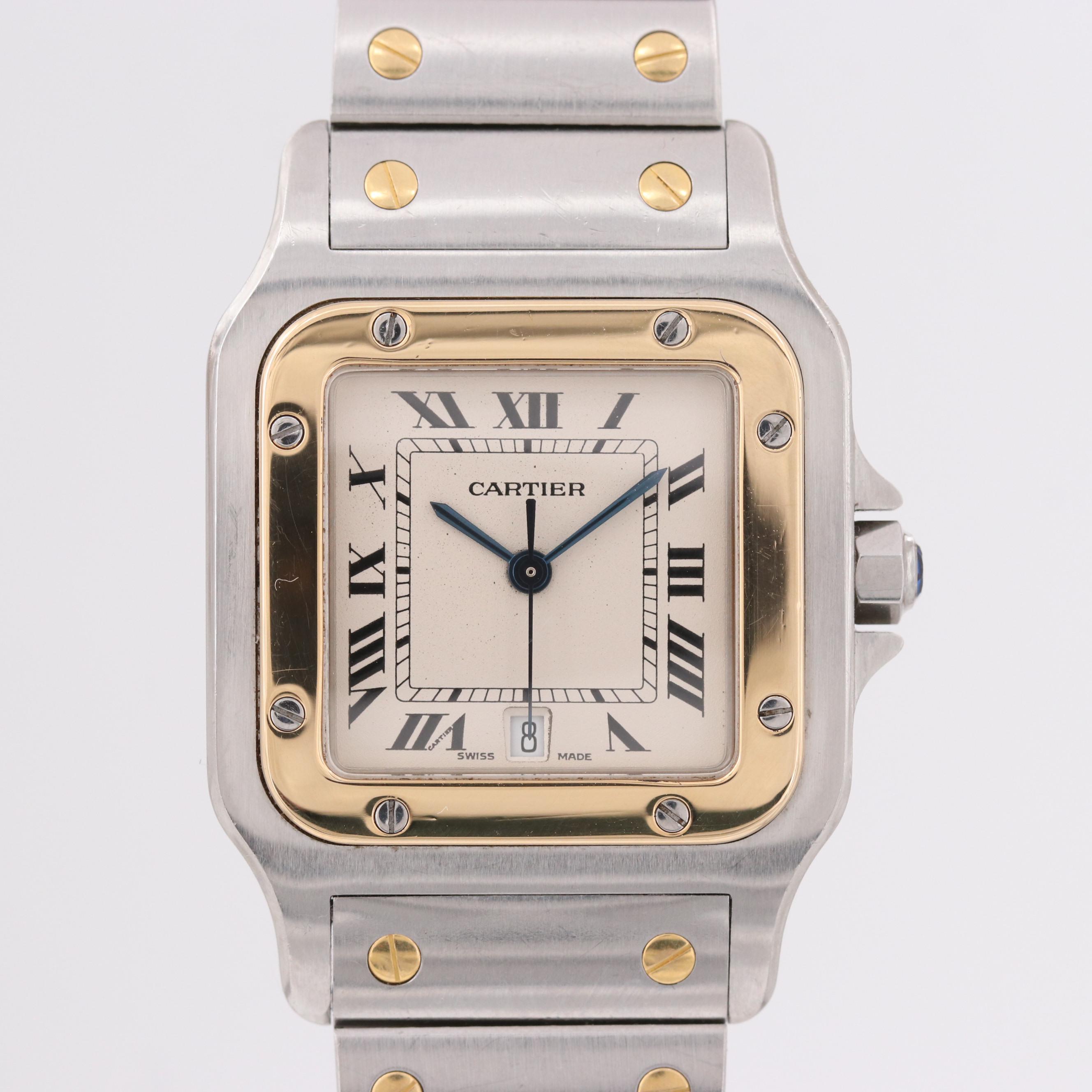 Cartier Santos Galbée 18K Yellow Gold and Stainless Steel Watch