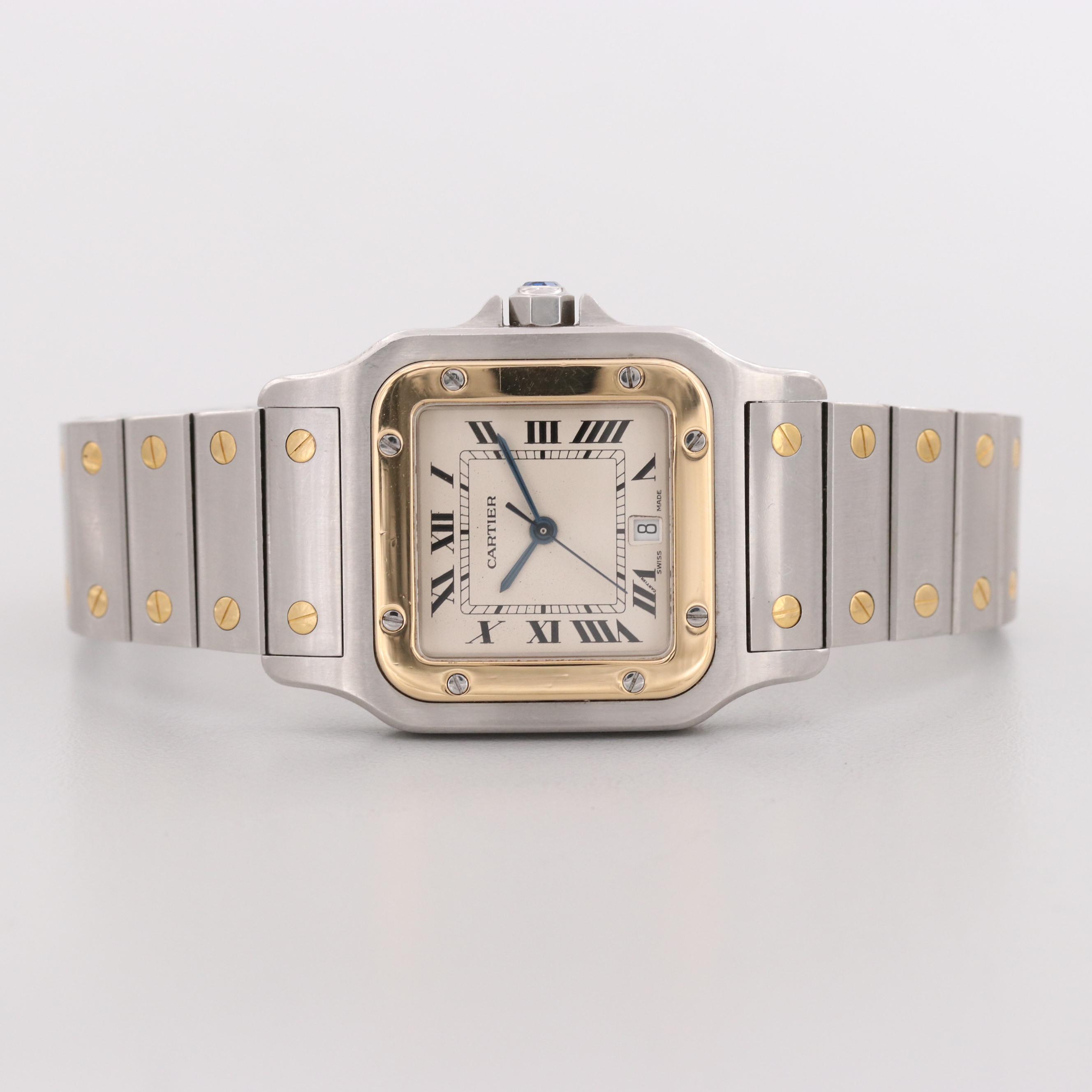Cartier Santos Galbée 18K Yellow Gold and Stainless Steel Watch