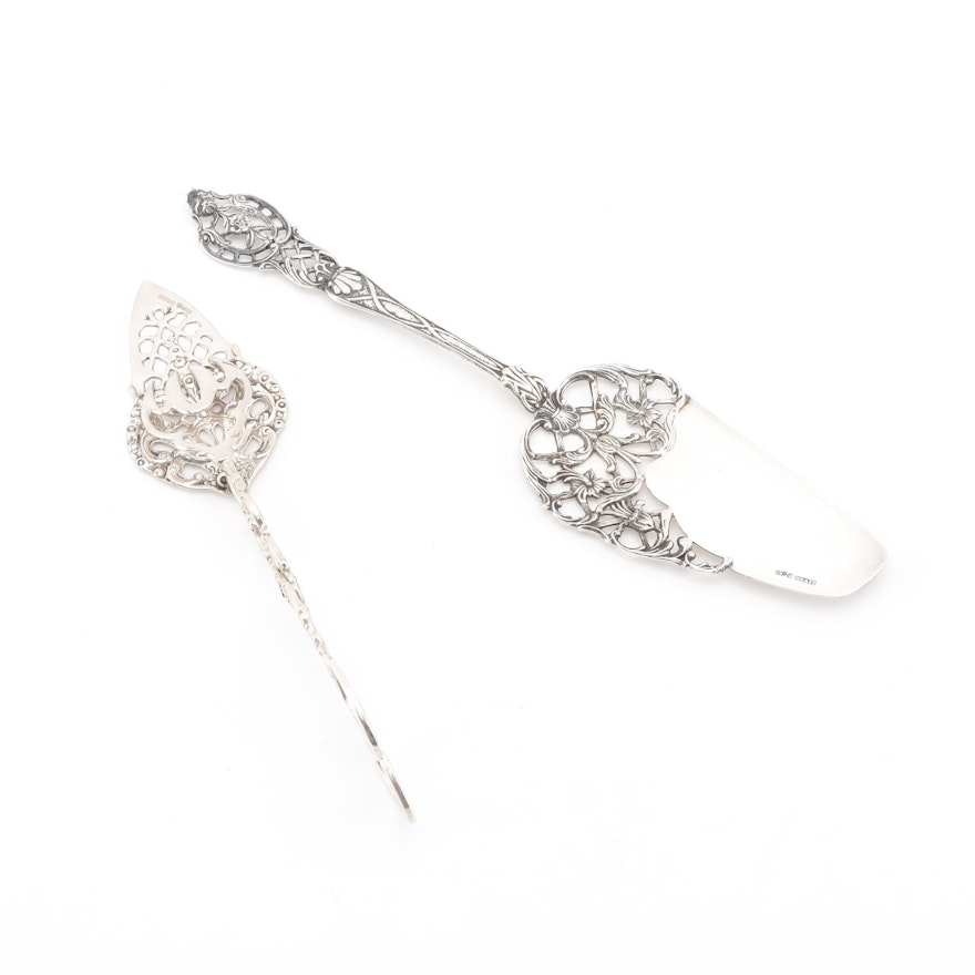 Swedish Sterling Silver Pastry Servers