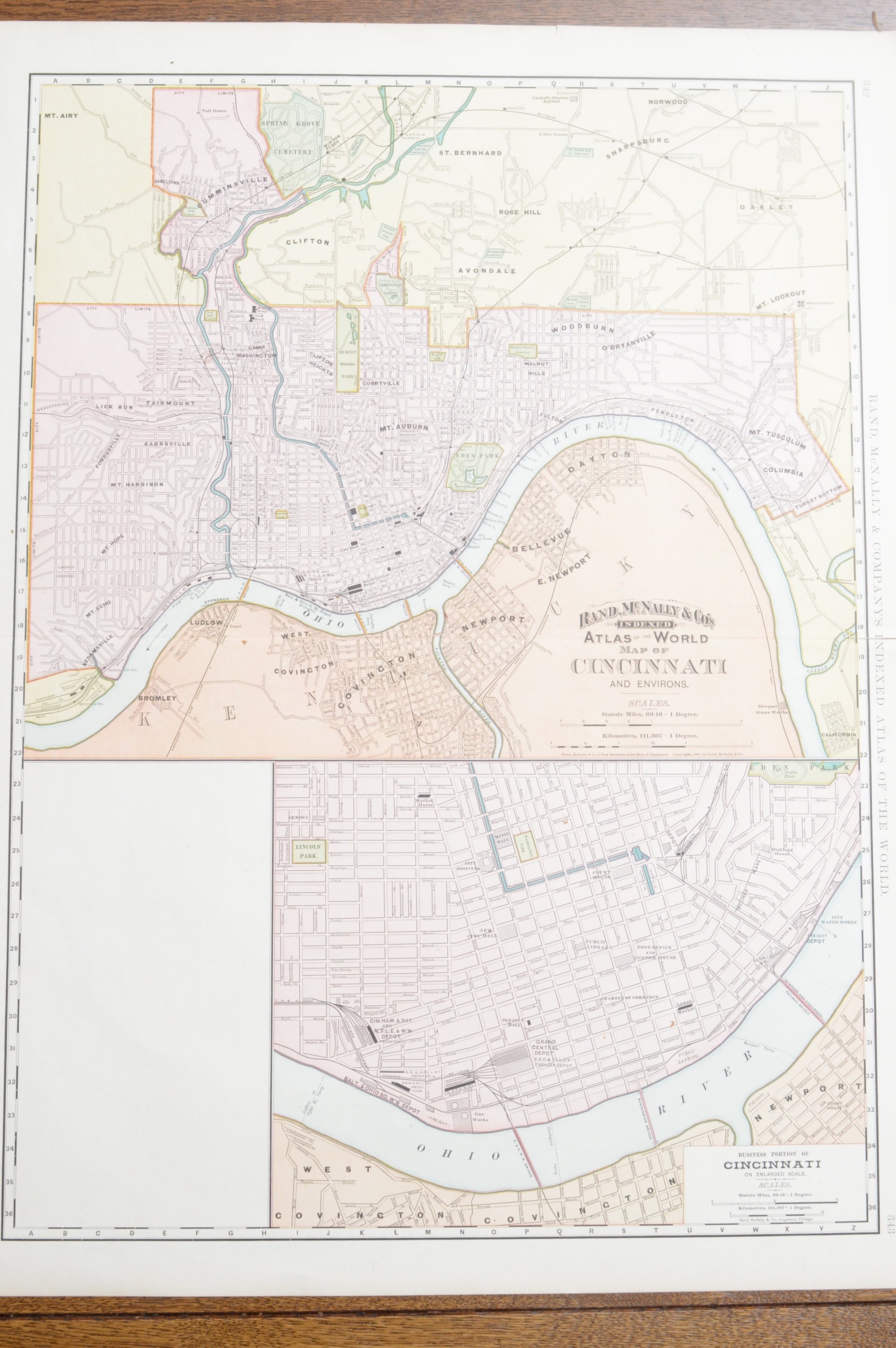 Cincinnati and Delhi Maps