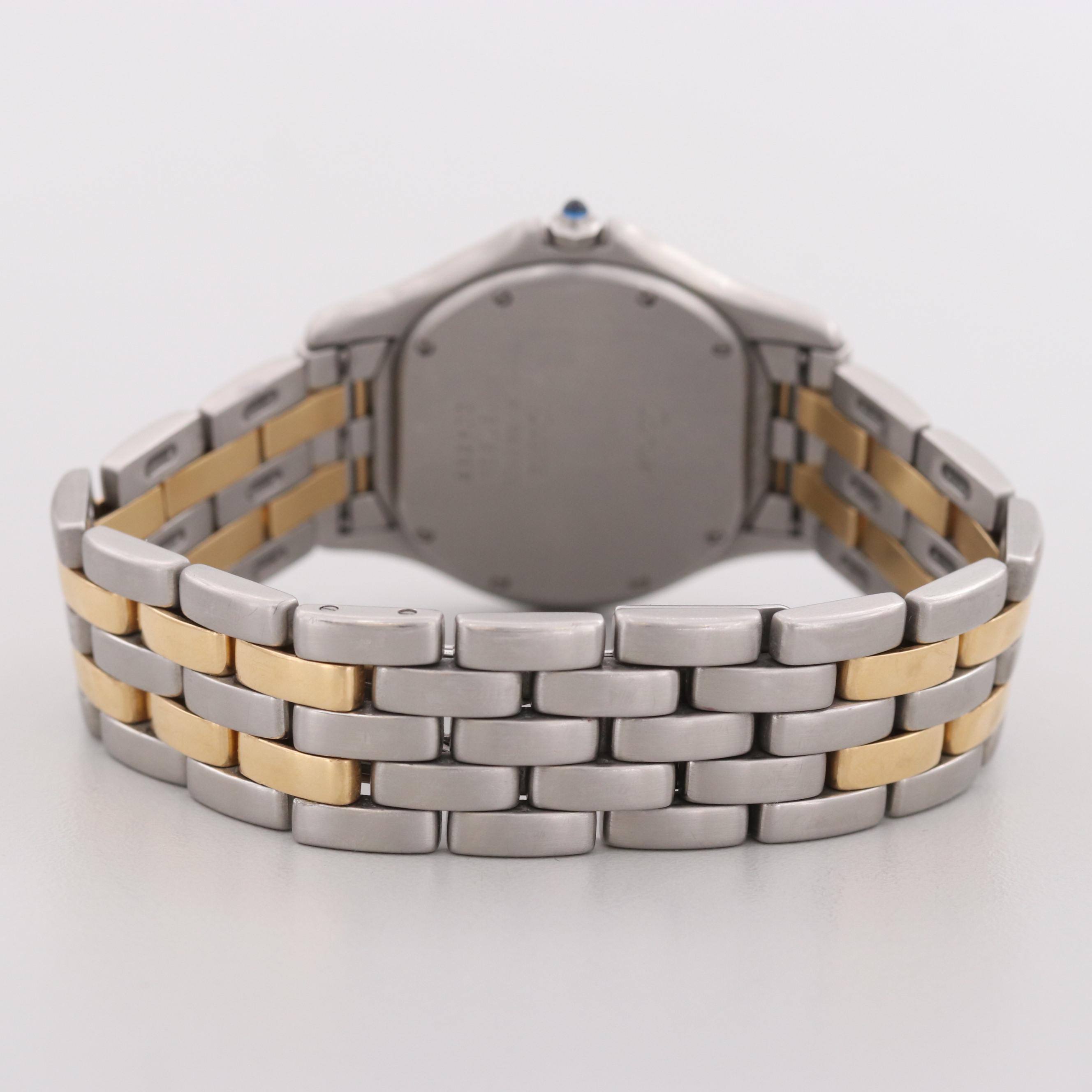 Cartier Cougar Panthere 18K Yellow Gold and Stainless Steel Watch