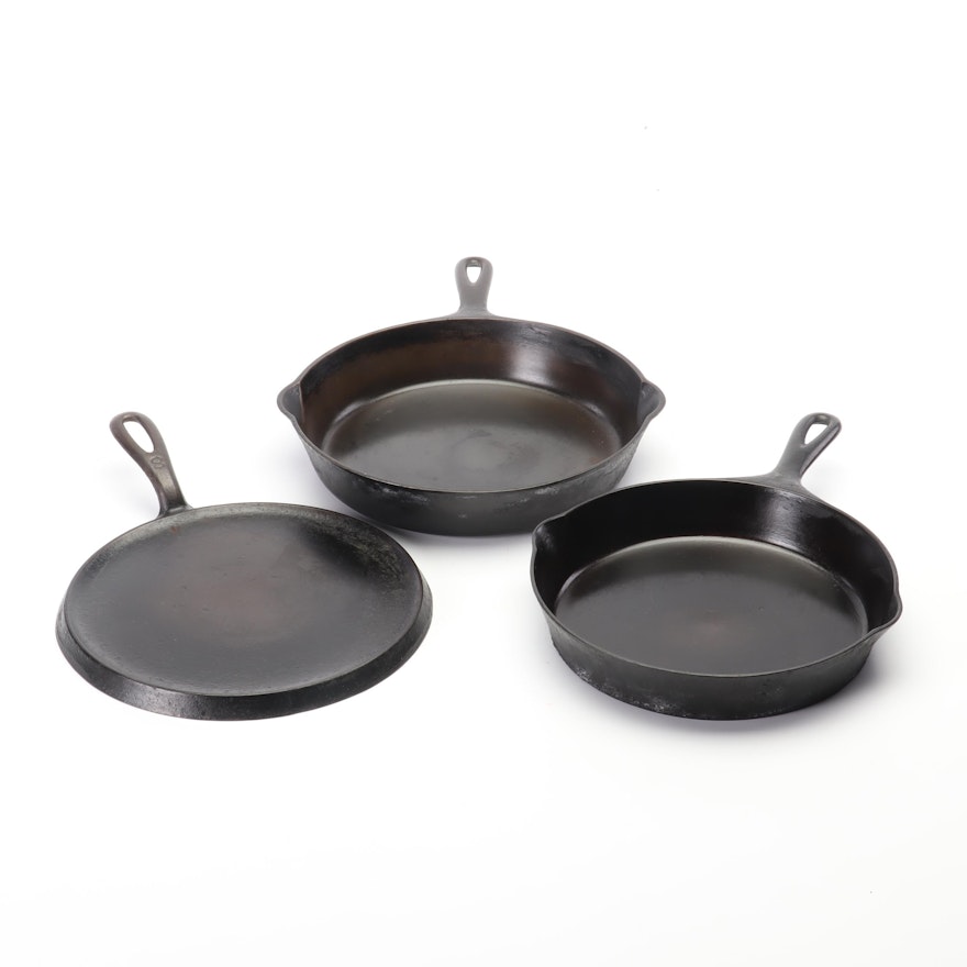 Griswold and Wagner Ware Cast Iron Skillets