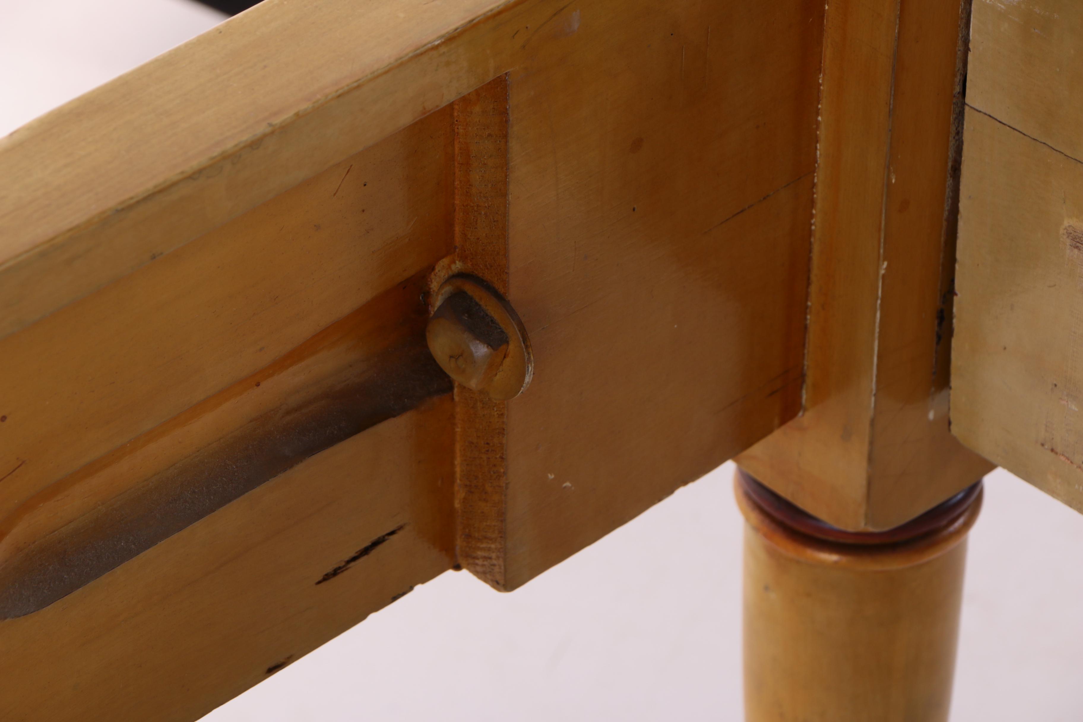 Paint-Decorated and Parcel-Gilt Four-Post Twin Size Bed Frame with Canopy